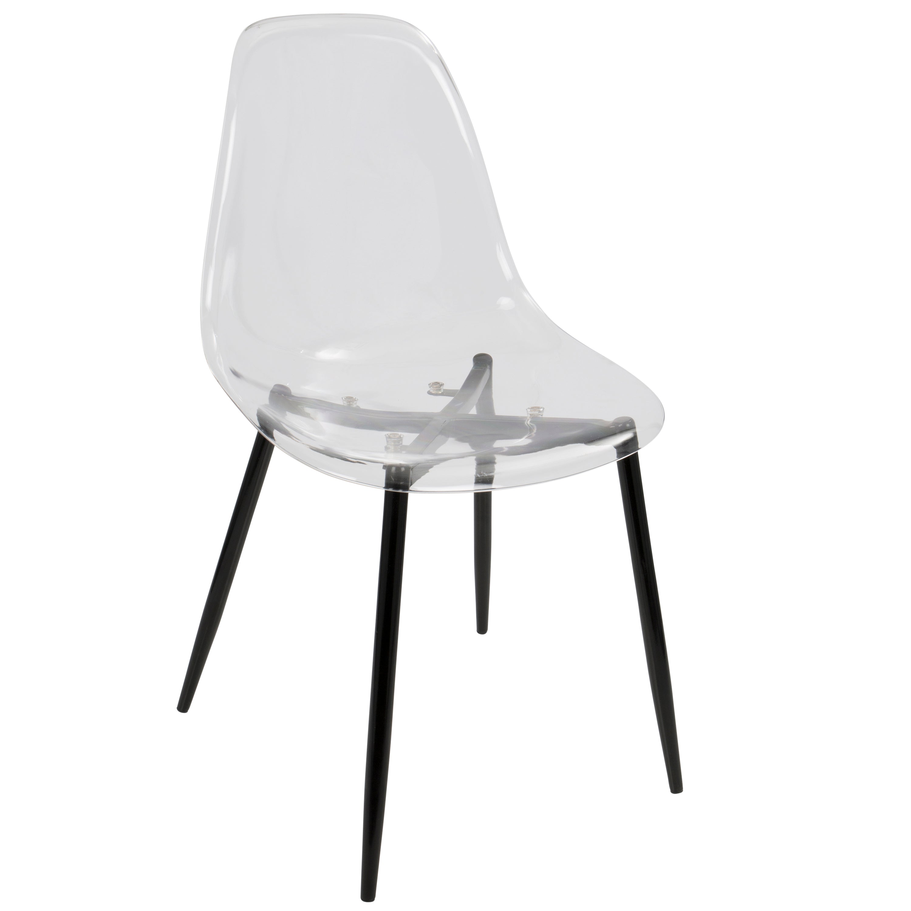 Mid Century Modern Dining Chairs Set of 2 - Black & Clear Acrylic Design by LumiSource - Perfect for Contemporary Dining Rooms, Kitchen Islands & Home Offices