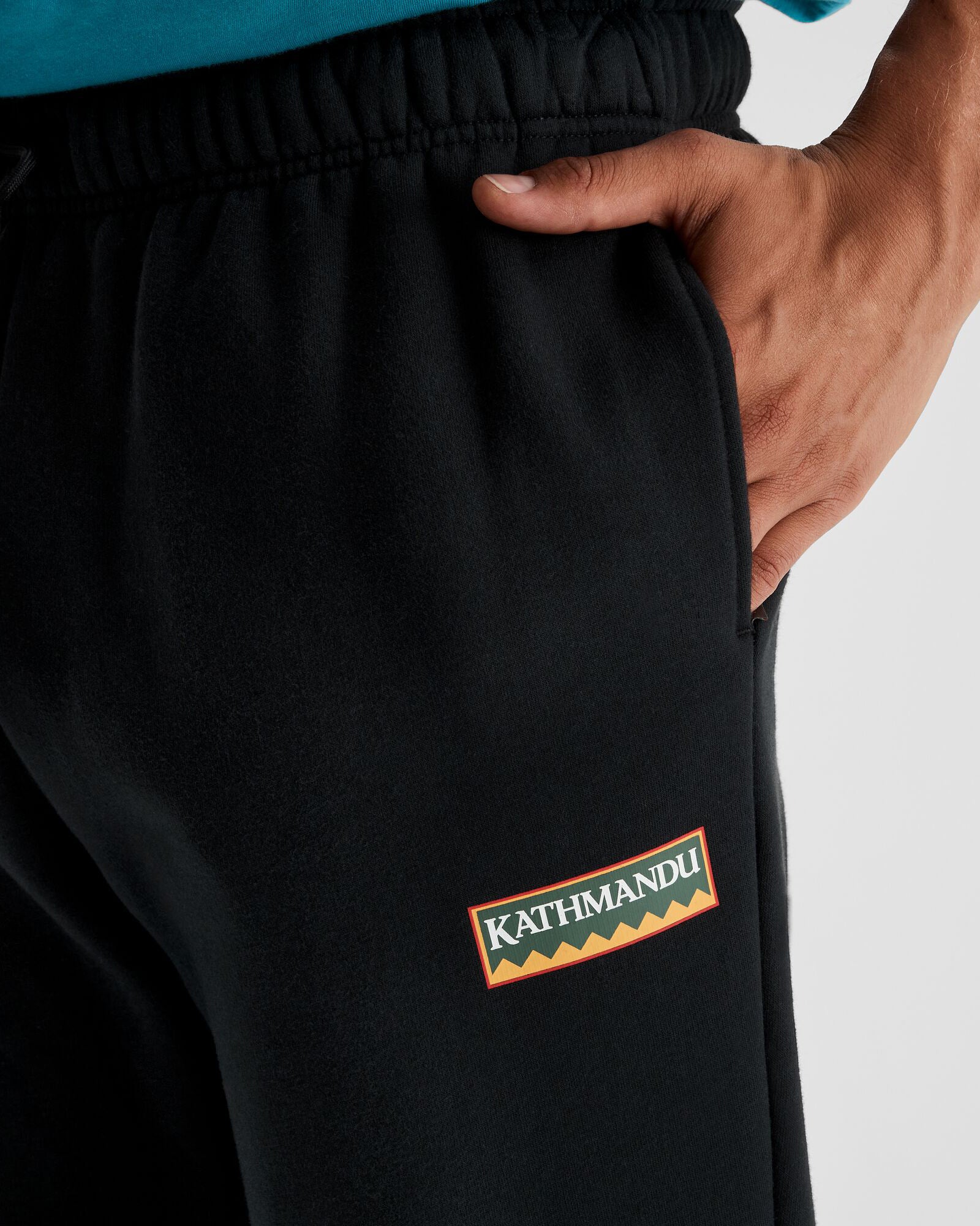 Men's Kathmandu Heritage Logo Slouchy Joggers - Comfortable Casual Sweatpants for Lounge & Travel - Black