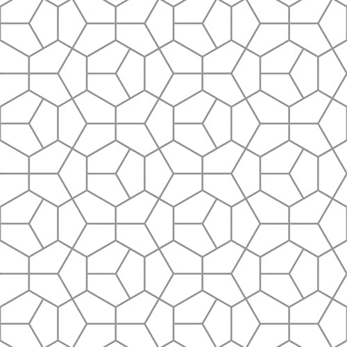 PinPix 34x24 Inch Cork Bulletin Board with Modern Hex Grey Design & Satin White Frame - Stylish Wall Organizer for Home Office Decor, School Classroom, Dorm Room, or Workspace (PinPix-1538)