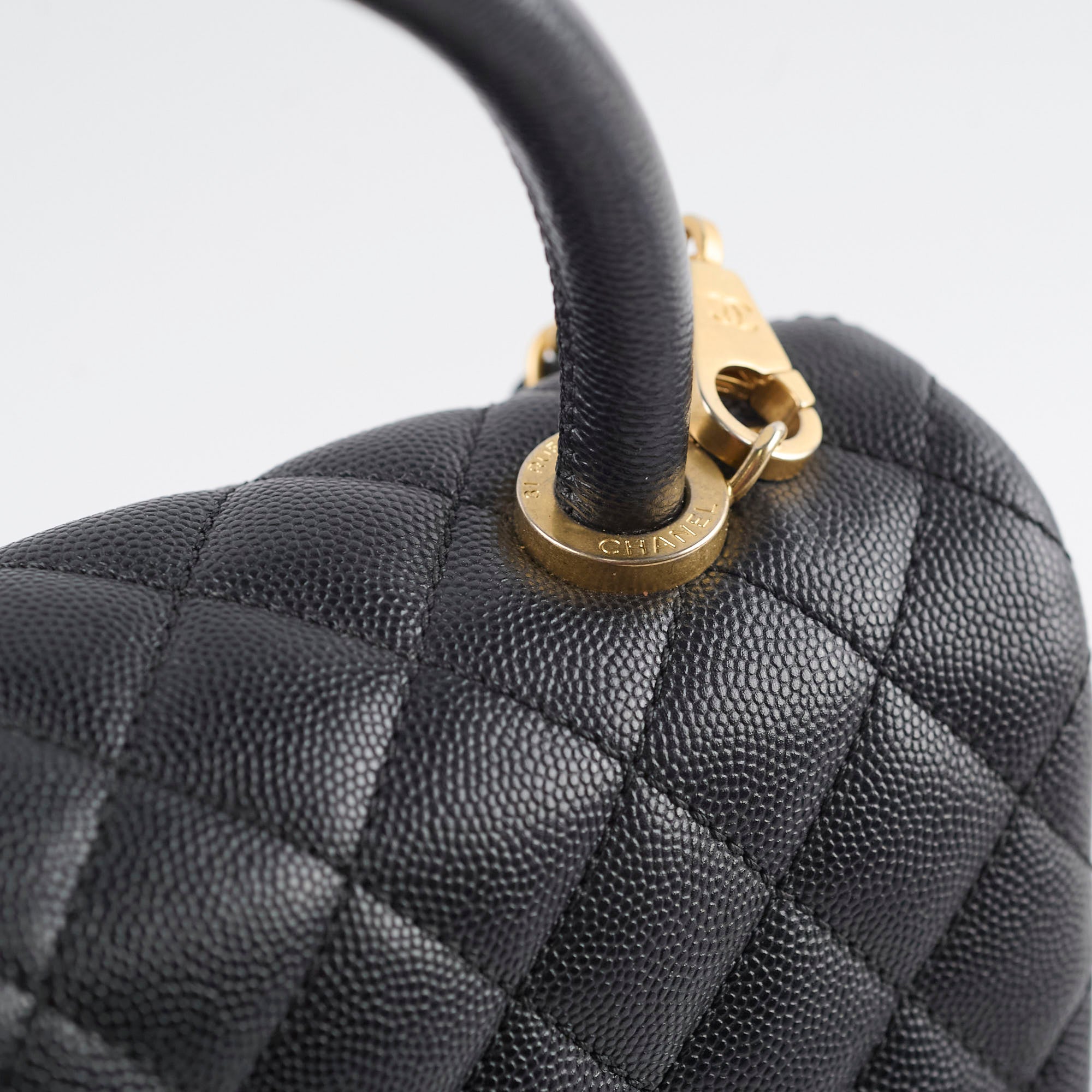 Chanel Medium Coco Handle Bag in Black Caviar Leather - Luxury Crossbody Purse for Women, Perfect for Work, Evening Events & Daily Use