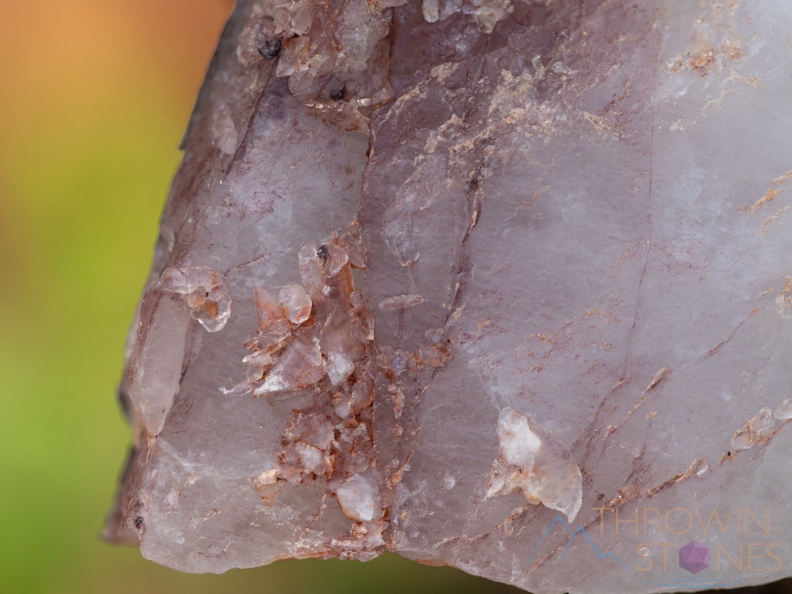 Natural QUARTZ Raw Crystal Point with HEMATITE - Healing Stone for Home Decor, Housewarming Gift, Meditation & Spiritual Healing | Perfect for Feng Shui, Office Desk & Yoga Space