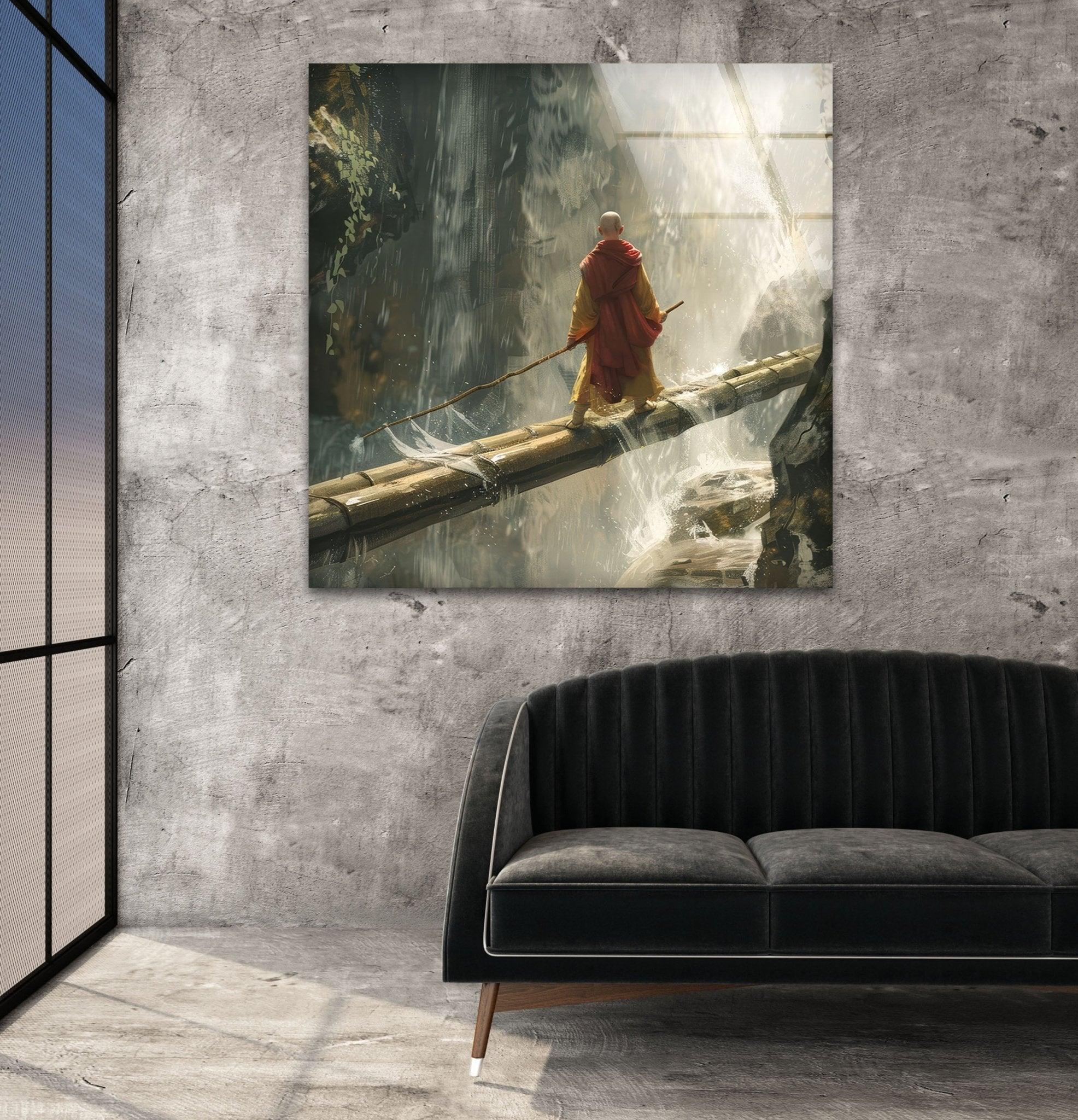 Aang Avatar Glass Wall Art - Stunning Anime Decor for Living Room, Bedroom, or Office - Perfect Gift for Avatar Fans