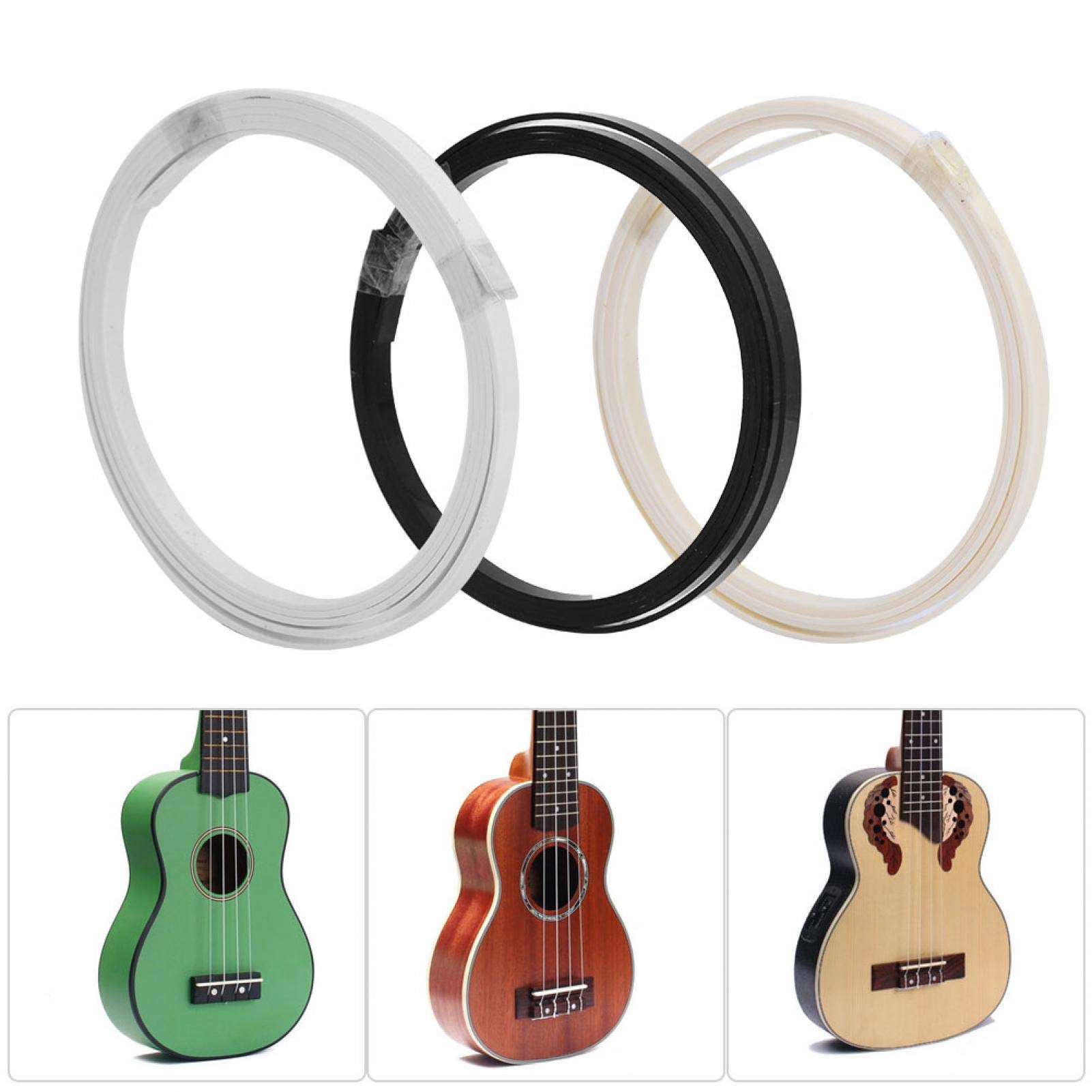 3 Pcs Guitar Edge Strip - Celluloid Guitar Binding & Purfling Strip for Acoustic & Electric Guitars - Decorative Instrument Accessories for DIY Repair & Customization - Perfect for Luthiers & Musicians
