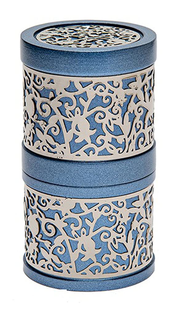Shabbat Travel Havdalah Set - Elegant Spice Box & Candle Holder - Modern Judaica Art in Blue - Perfect for Jewish Holidays, Travel & Home Ceremonies