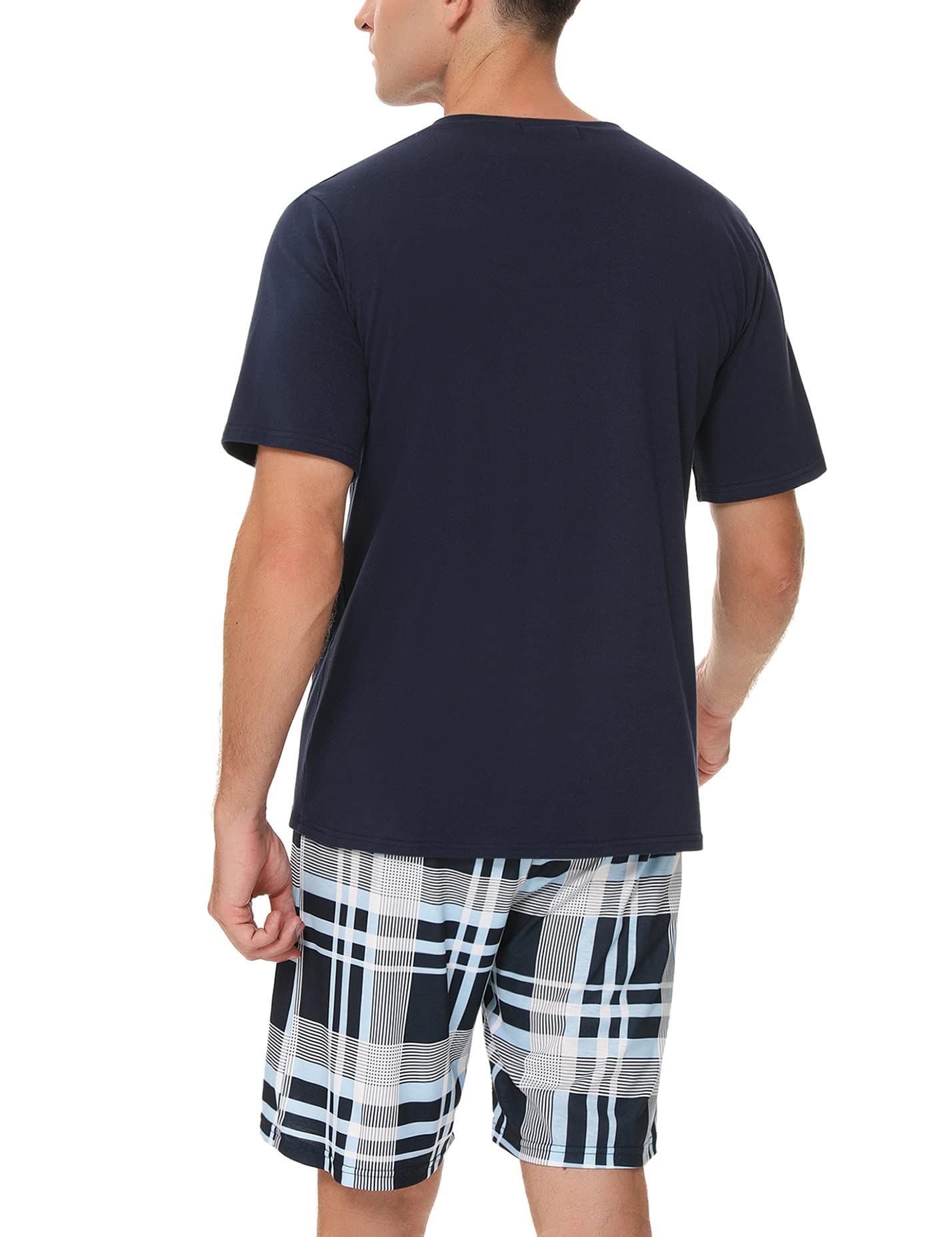 Men's Cotton Pajama Set - Soft V-Neck Sleepwear with Pockets for Lounge & Nighttime Comfort | Cozy Homewear for Relaxing Evenings & Bedtime