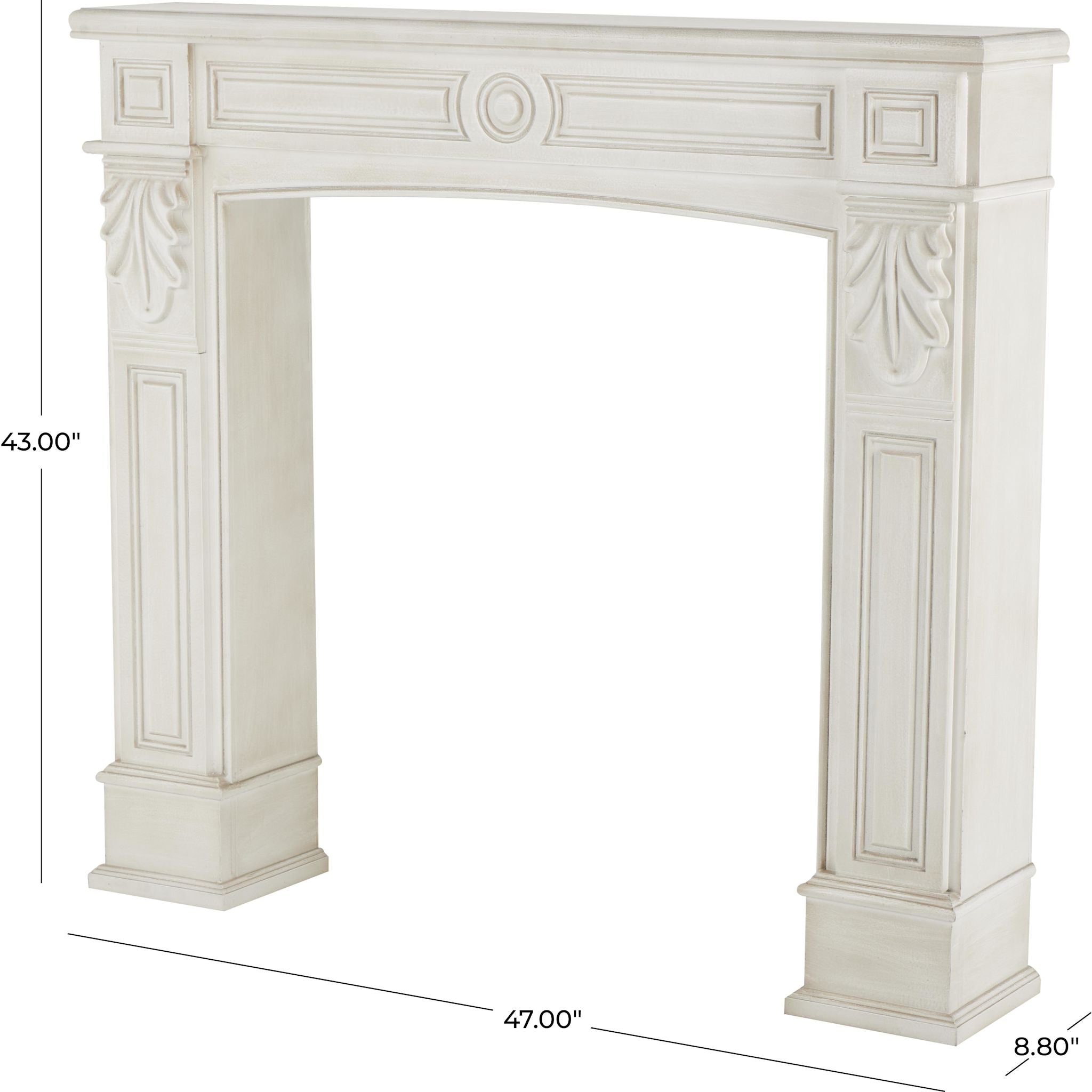 White Alfredo Fireplace Mantel - Elegant Home Decor for Living Room, Bedroom & Cozy Spaces