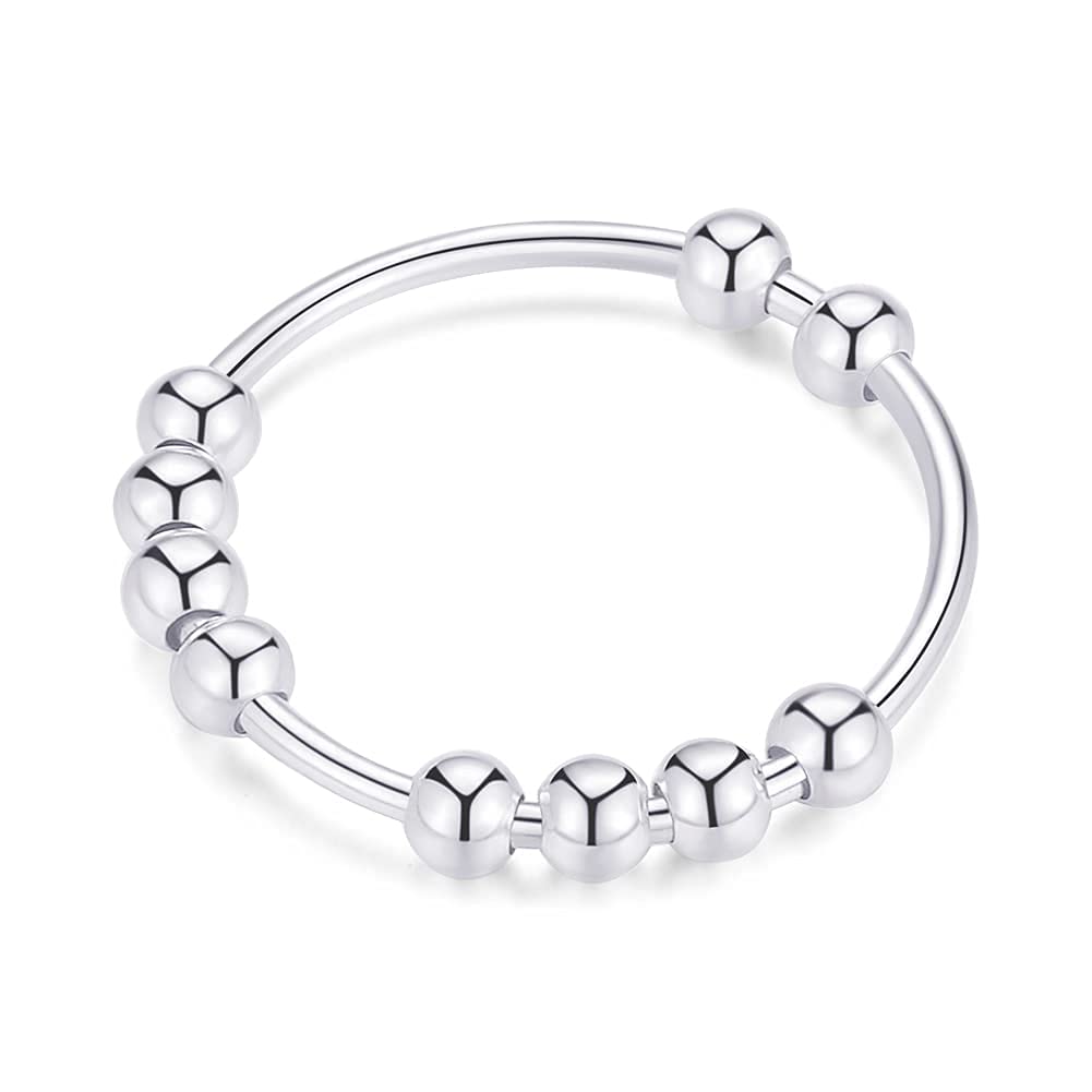 Anxiety Relief Fidget Ring for Women & Men - Stress Spinner Ring in Black/Silver/Gold - Perfect for Focus & Calm