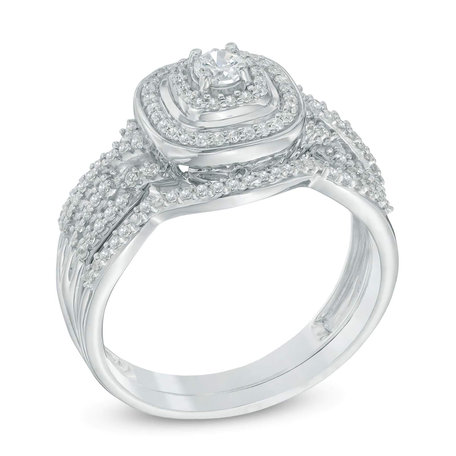 Moissanite Bridal Set - 10K 14K 18K Gold & Platinum Plated Silver Engagement Rings for Women - 4 Elegant Styles - Perfect for Proposals, Weddings & Anniversary Gifts