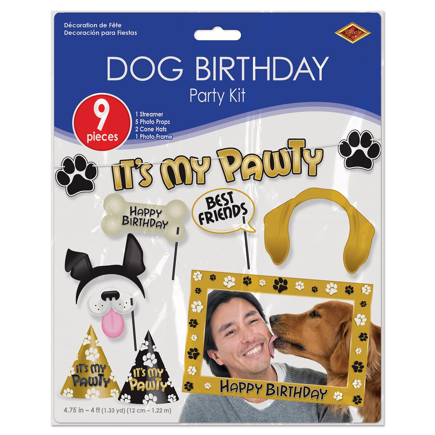 12 Pack Beistle Dog Birthday Party Kit - Complete Set for Dog Themed Birthday Decorations, Perfect for Puppy Birthday Parties & Pet Celebrations