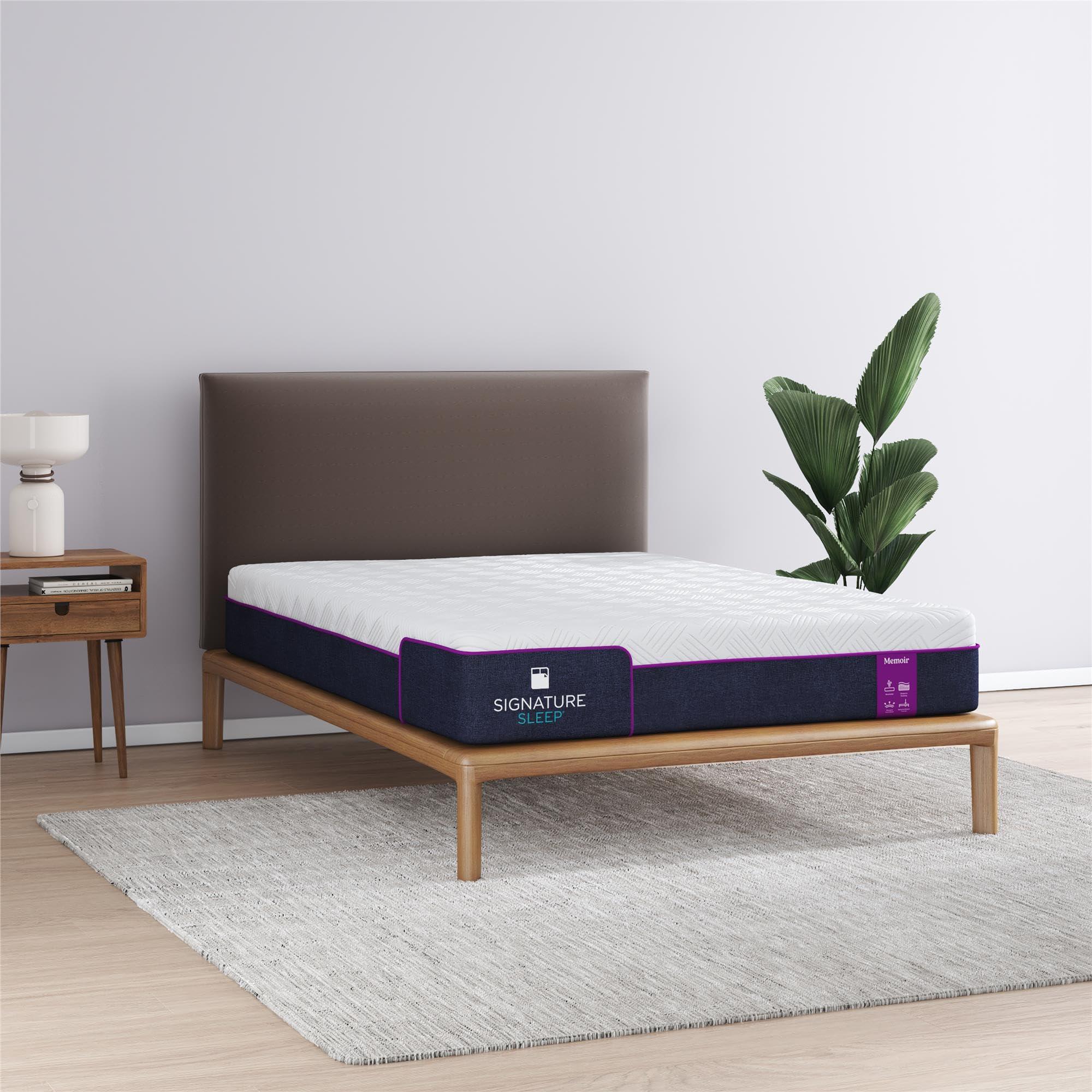 Signature Sleep Memoir 10 Inch Medium Firm Memory Foam Mattress - CertiPUR-US & OEKO-TEX Certified - Full Size Bed Mattress in White - Perfect for Guest Rooms, Dorms & Small Apartments