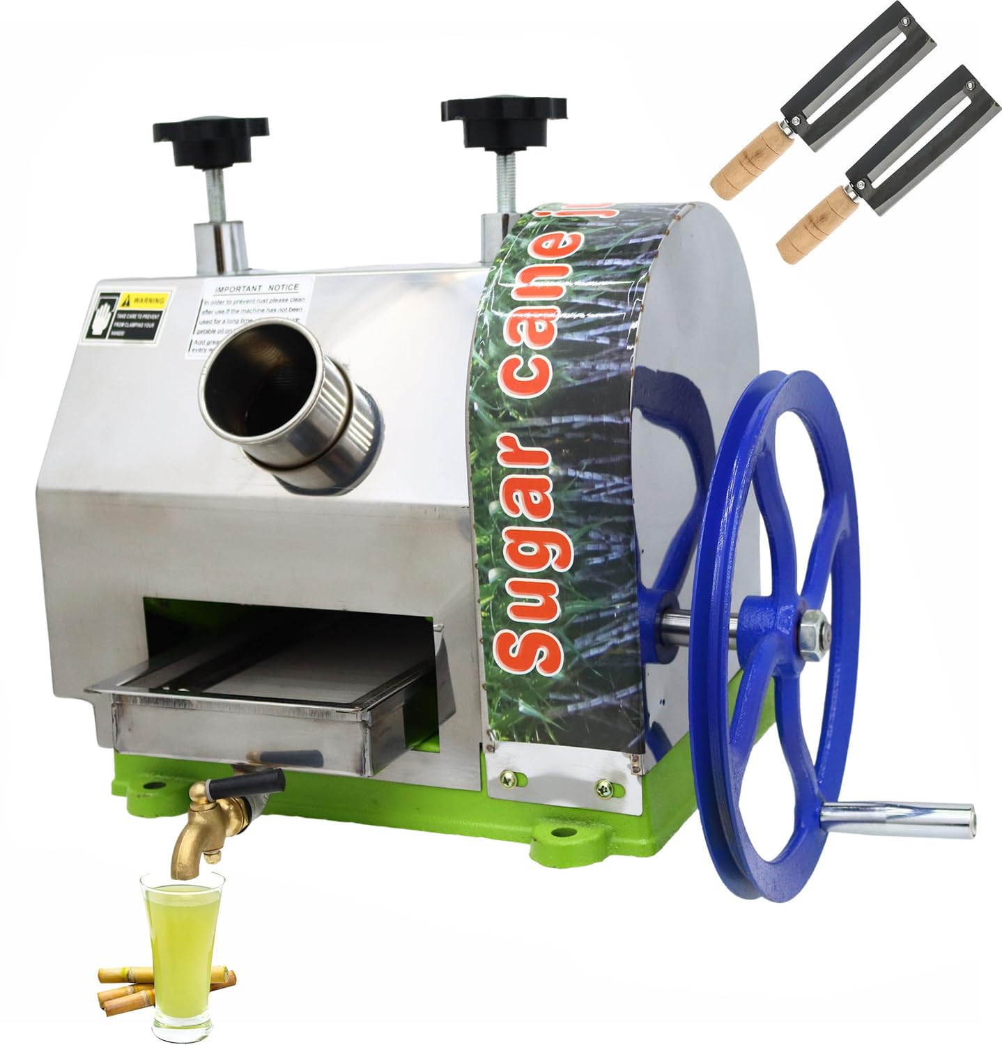 Efficient Manual Sugar Cane Juicer Machine 330LB/H Output with 2.4