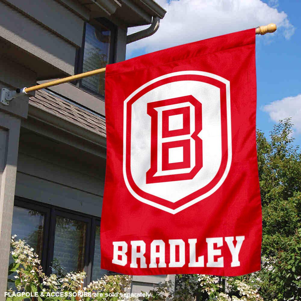 Bradley Braves House Flag Banner - College Team Spirit Outdoor Decor for Game Day, Tailgating & Home Display