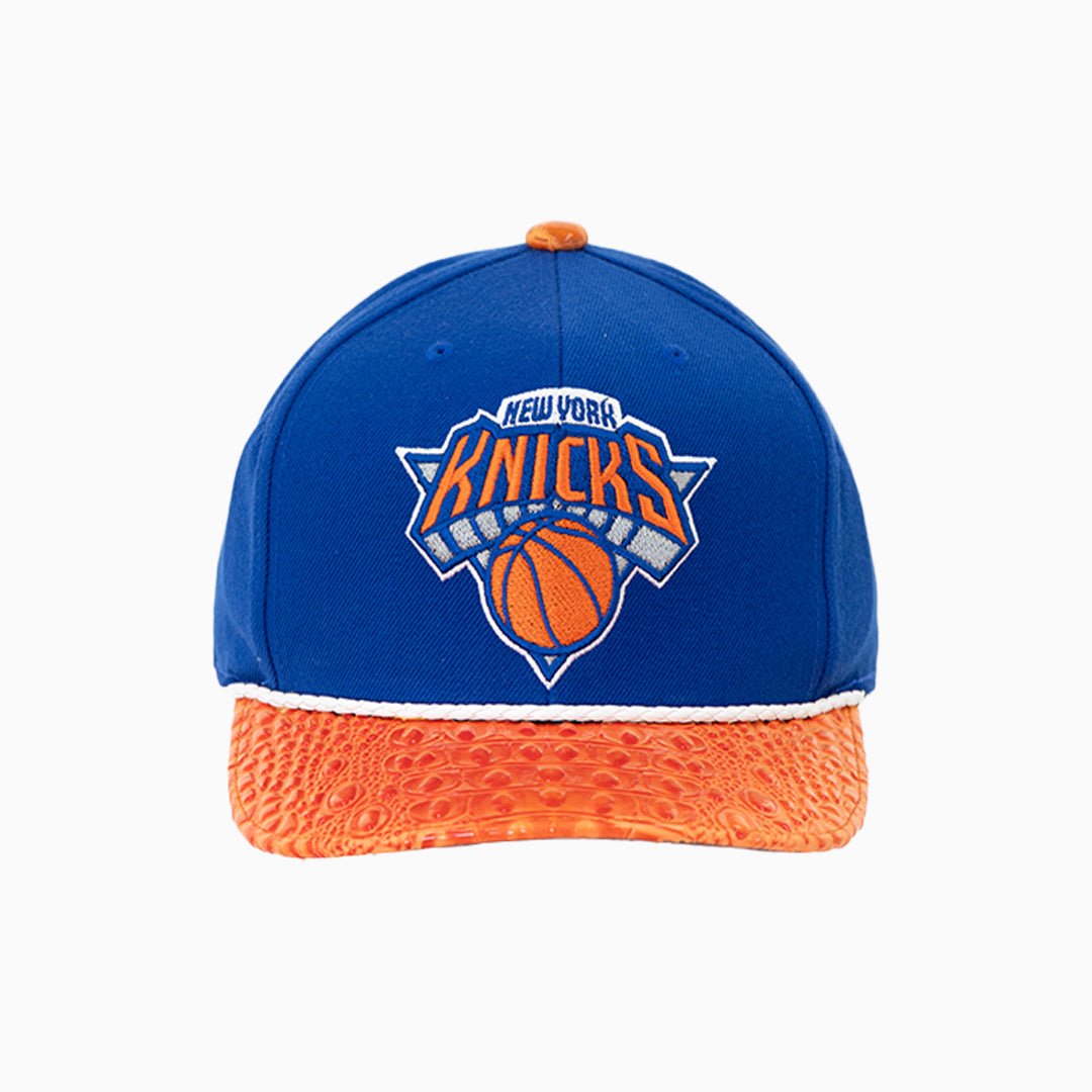Breyer's Buck 50 New York Knicks Adjustable Baseball Cap with Genuine Leather Visor - Stylish NBA Fan Gear for Basketball Games & Streetwear Fashion