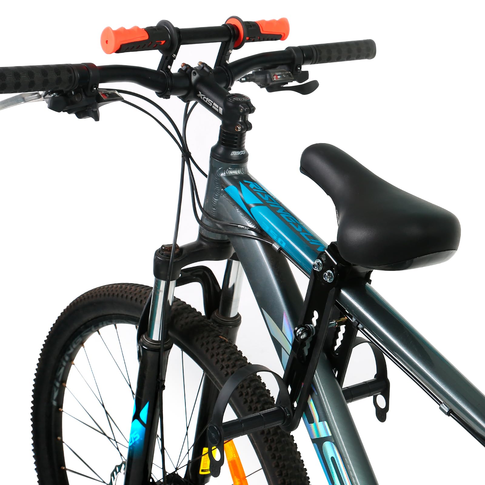 **Front Mounted Kids Bike Seat - Detachable Handlebar Child Bicycle Seat with Foot Pedals for Toddlers 2-5 Years | Compatible with All Adult MTB & City Bikes | Perfect for Family Rides & Outdoor Adventures**