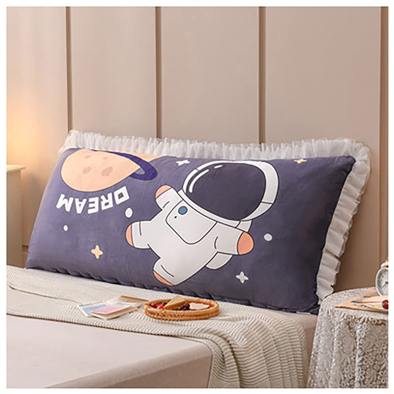 FISIYINDZ Large Triangular Headboard Wedge Pillow - 47in Bolster Backrest Support for Day Beds & Bunk Beds | Removable Cover | Perfect for Reading, Watching TV & Relaxing in Bed