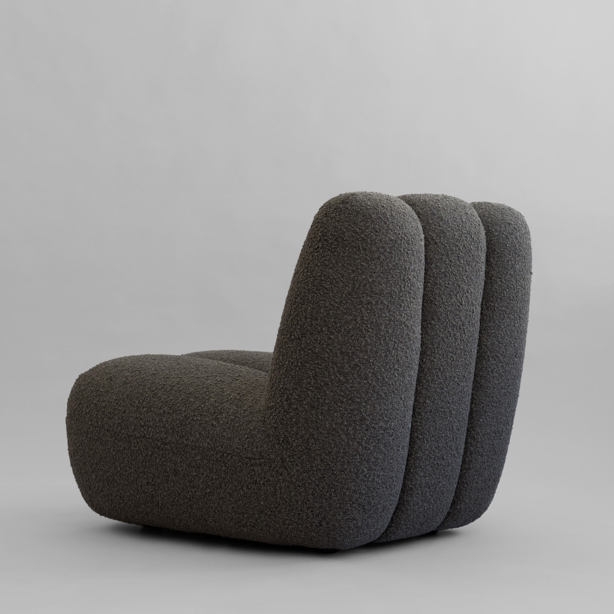 PRE ORDER 101 COPENHAGEN Toe Chair in Deep Taupe Bouclé Fabric - Modern Accent Chair for Living Room, Bedroom or Office Decor