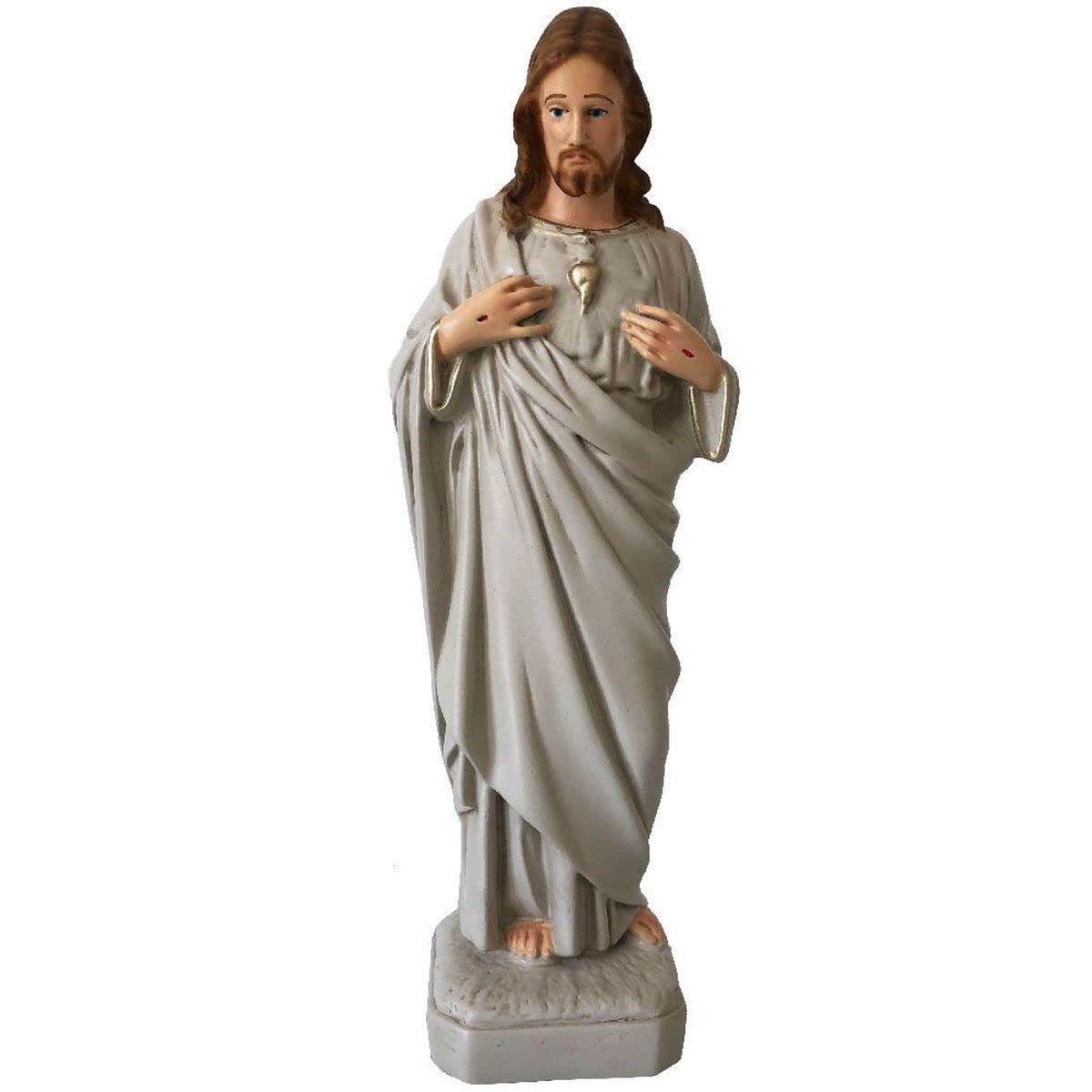 Angel Statuette Jesus Christ Sacred Heart Figurine - Religious Home Decor for Indoor & Outdoor Use - Perfect for Garden, Church Altar, and Prayer Spaces