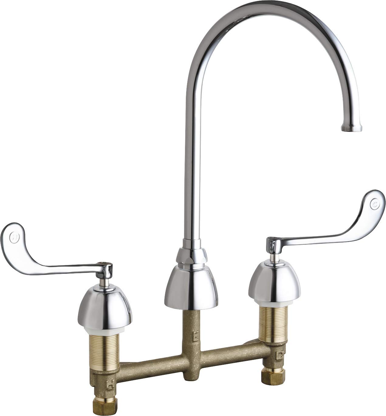 Chicago Faucets 201-AGN8AFC319ABCP Single Handle Commercial Kitchen Sink Faucet Without Spray - Ideal for Restaurants, Cafes, and High-Traffic Food Service Areas