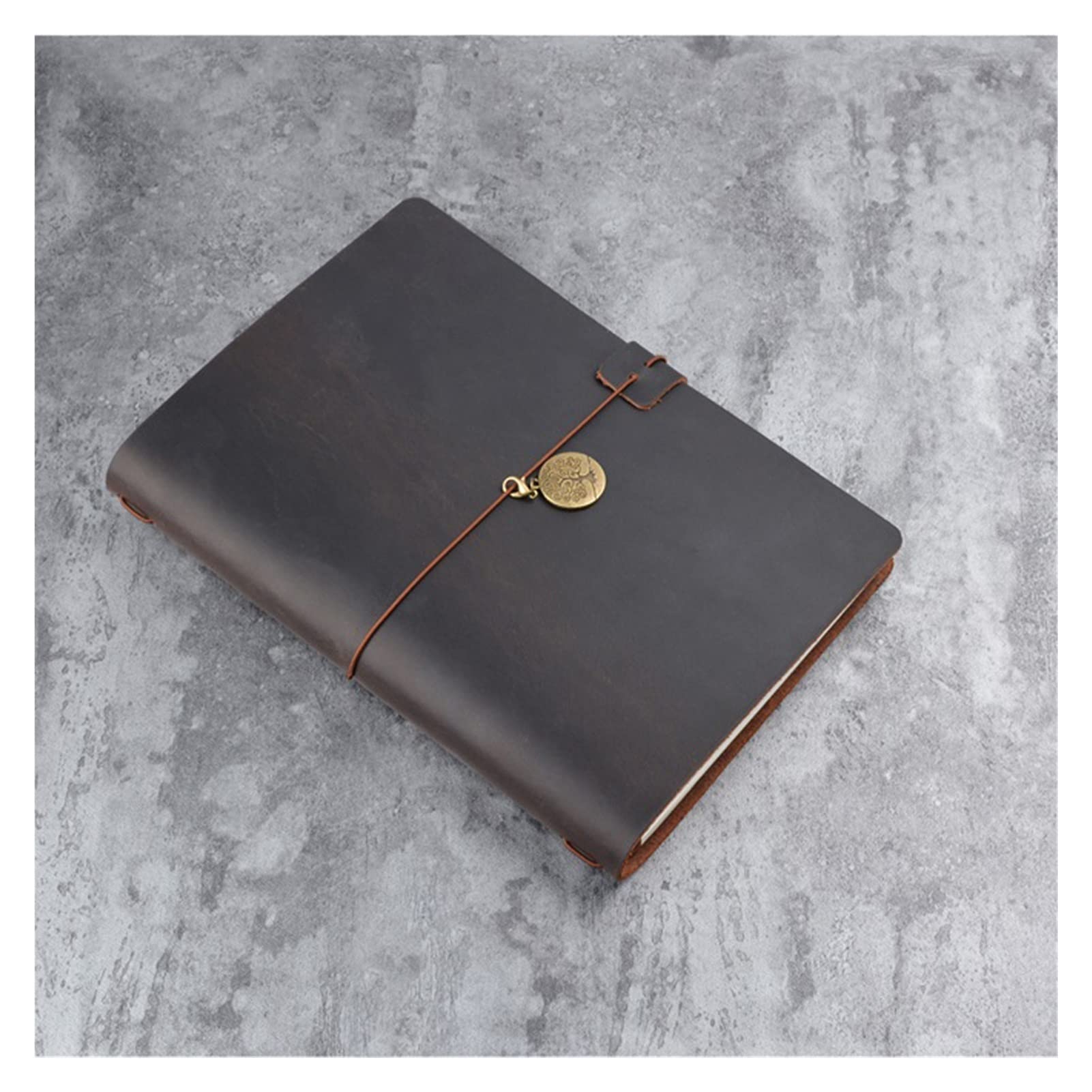 SHYPYG Vintage Leather Travel Journal - Handmade A5 Loose-Leaf Notebook for Writing, Sketching & Note-Taking - Perfect Gift for Teachers, Students & Artists (DIY Refillable, Portable, Retro Style) - Use for Travel Diary, School Notes, Creative Writing & Art Sketchbook