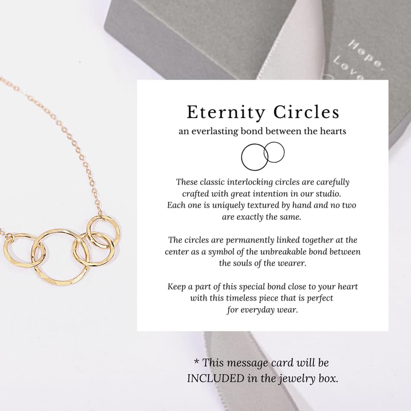 Big Sister Little Sister Necklace - 14k Gold Plated Sterling Silver Interlocking Rings Jewelry Gift | Perfect for Birthday, Anniversary & Sister Appreciation Day