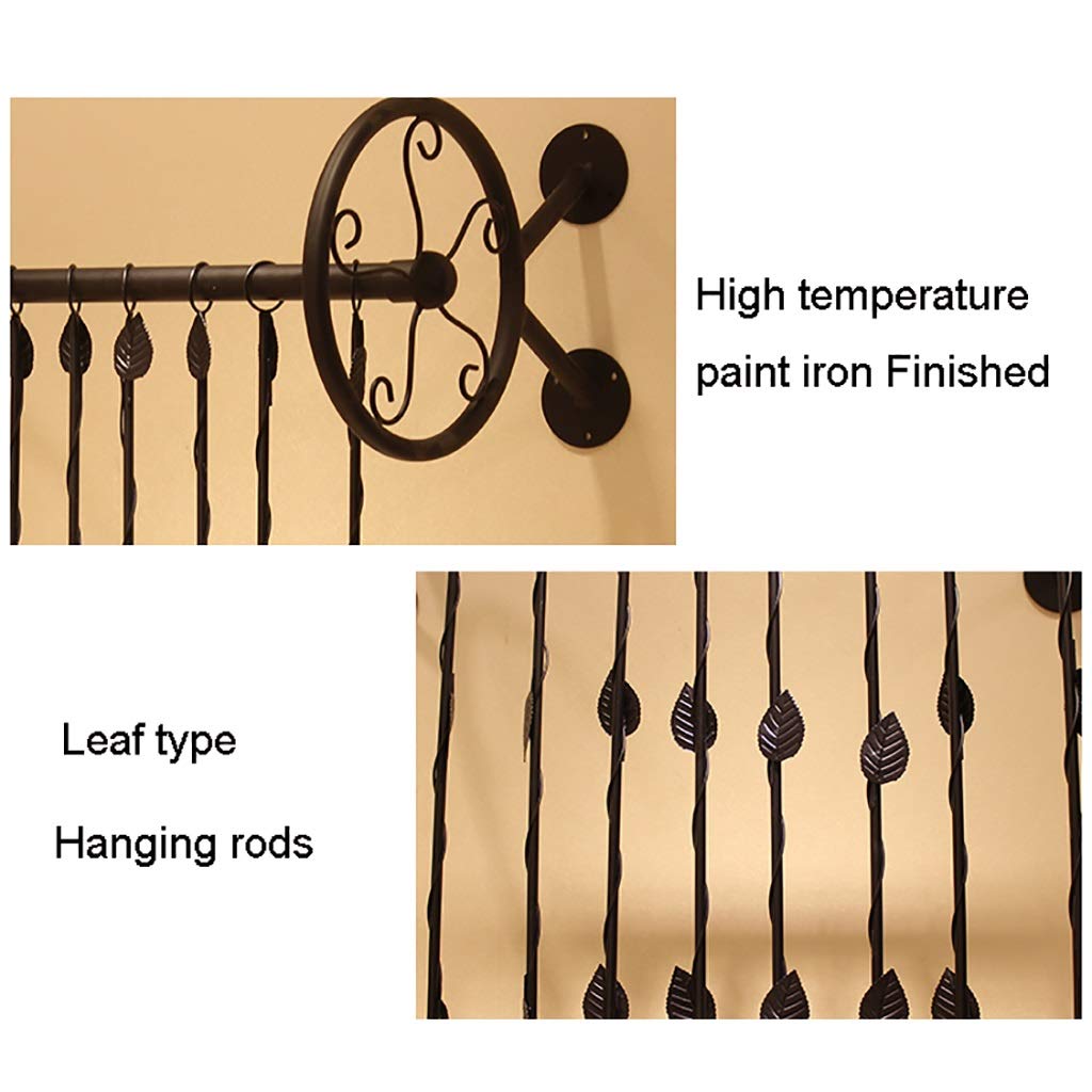 Black Iron Wall Mounted Garment Rack with Hanging Chain - 80x25cm Clothes Display Organizer for Bedroom, Closet & Boutique Store