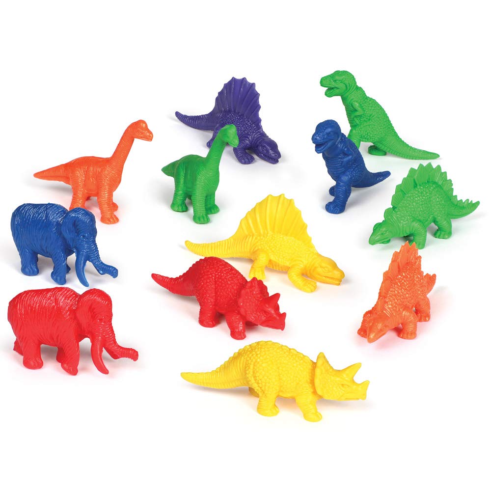 Learning Resources Mini-Dino Counters - 108 Piece Dinosaur Toy Set for Toddlers Ages 3+, Educational Counting Dinosaurs with 6 Colors & 6 Species, Perfect for Preschool Math Activities, Sensory Play & Imaginative Dino Adventures