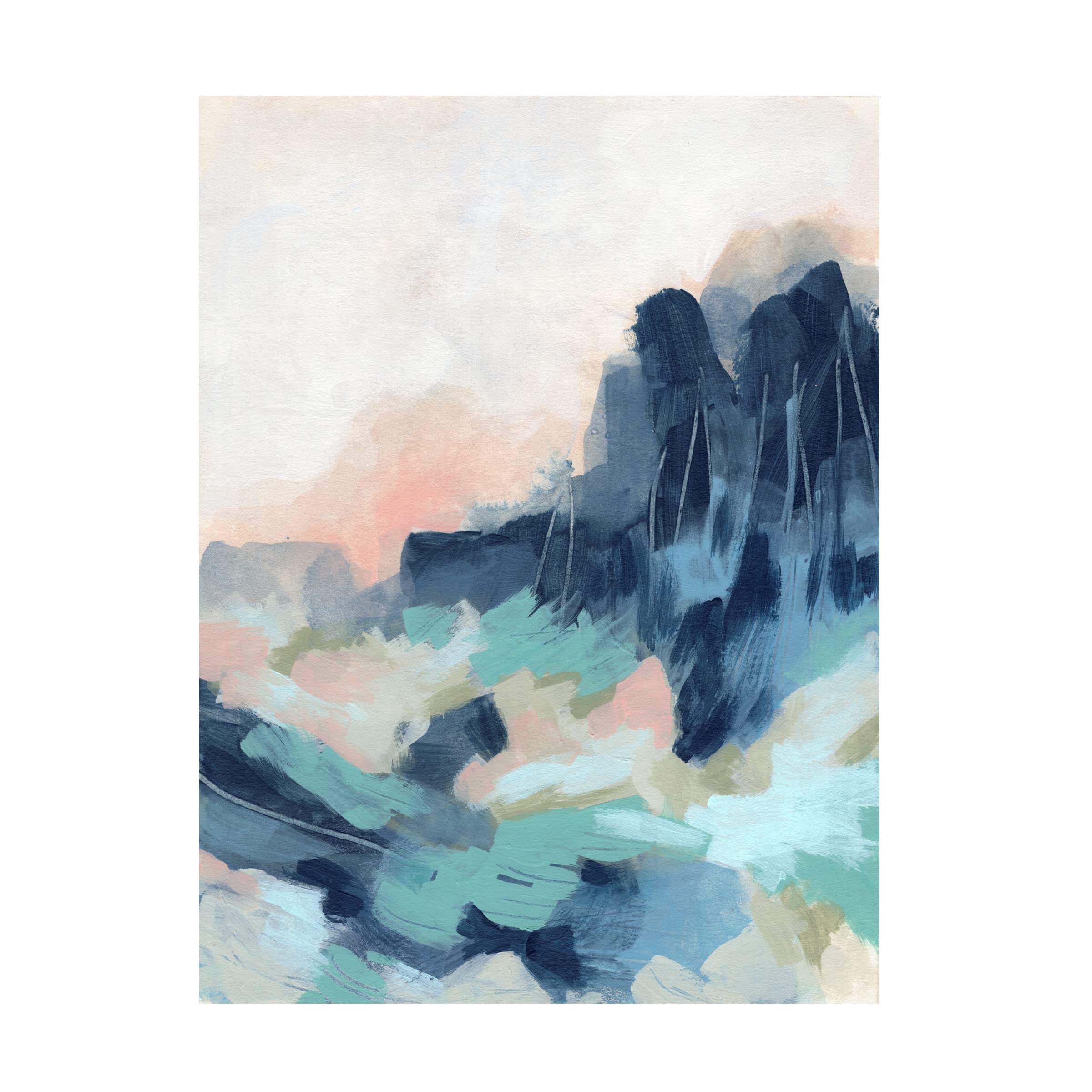 Trademark Fine Art 'Sunset Surf II' Canvas Wall Art Print by June Erica Vess - Beach Wave Painting for Coastal Home Decor, Living Room, Bedroom & Office