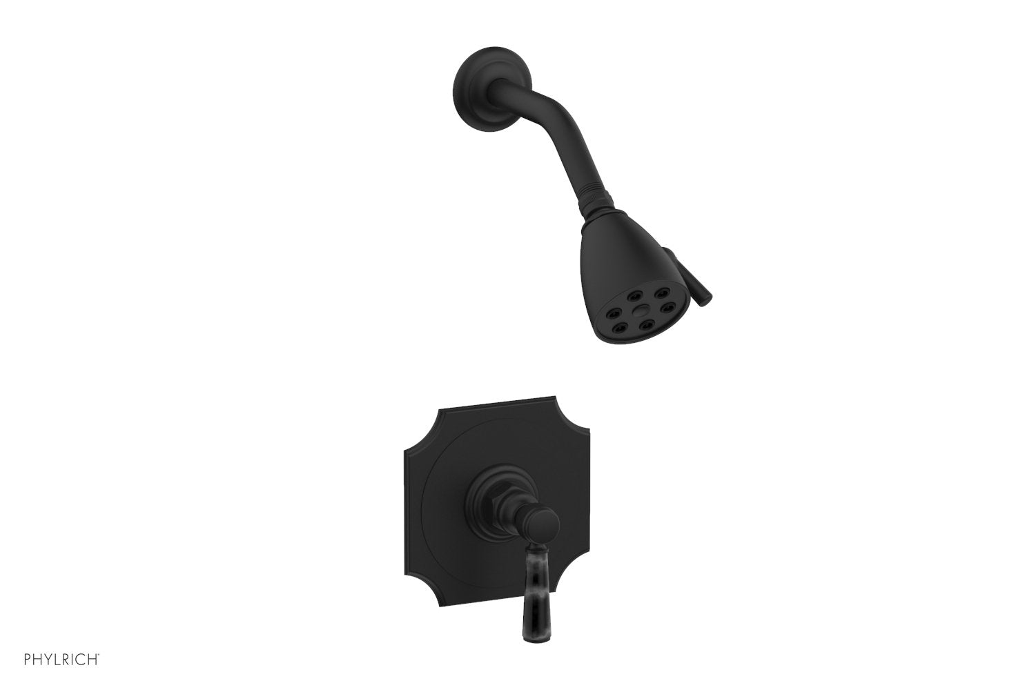 HENRI Pressure Balance Shower Set with Black Marble Handle - Model 16123 | Modern Bathroom Fixture for Spa-Like Shower Experience