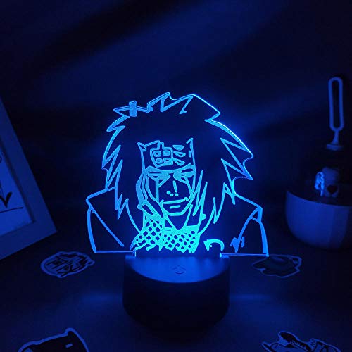 3D LED Night Light - Anime Jiraiya Figure USB Lamp, Colorful Manga Decor for Bedroom, Desk, or Gift | Perfect for Anime Fans, Birthday Presents, and Home Decor