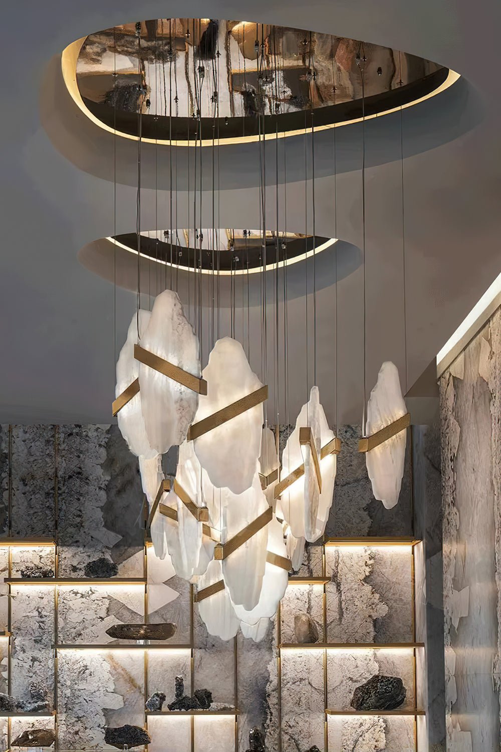 Auralith Crystal Chandelier - Elegant Modern Ceiling Light Fixture for Dining Room, Living Room & Bedroom Decor | Dimmable LED Lighting for Home & Wedding Venues