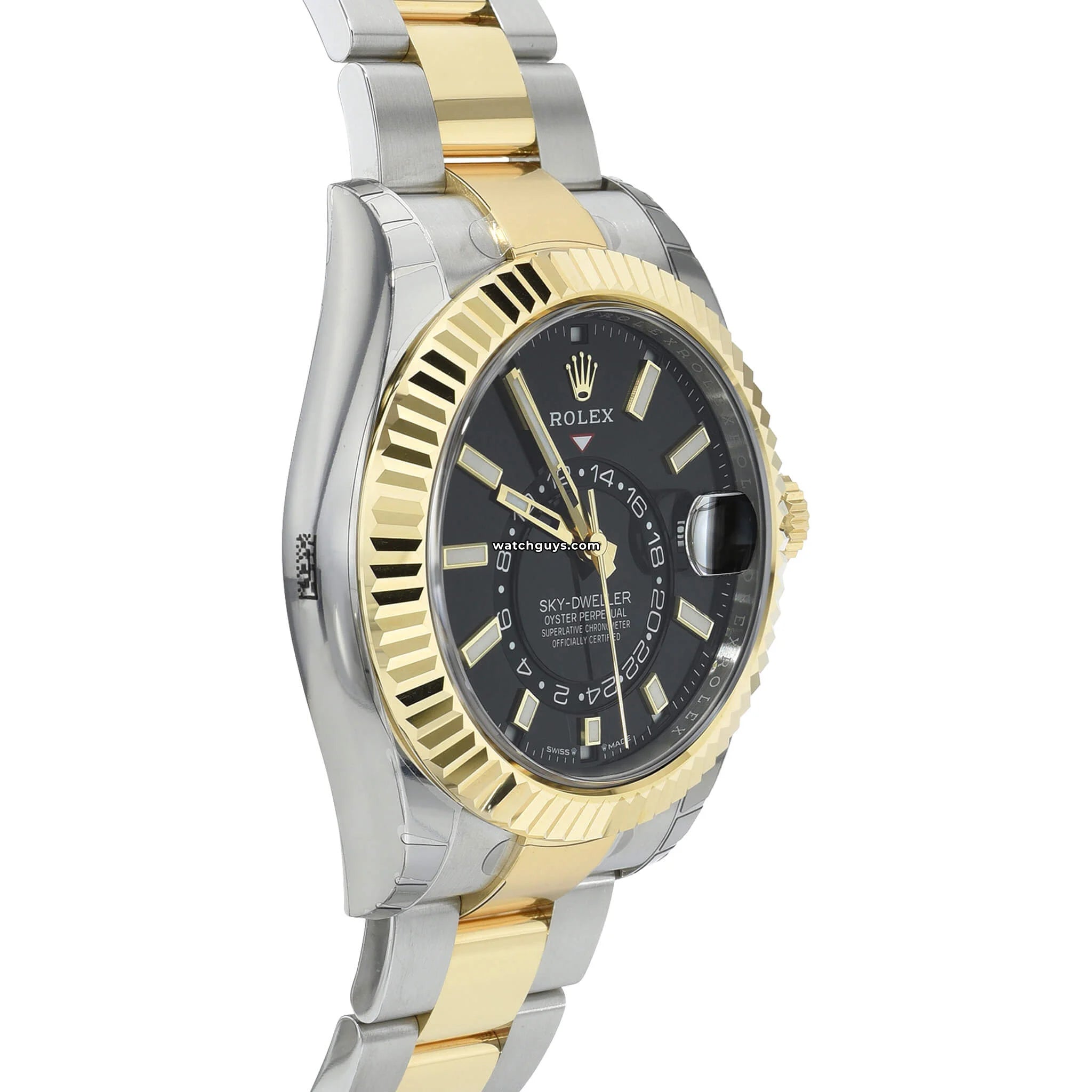 Rolex Sky-Dweller 326933 Stainless Steel Black Dial Oyster Bracelet Watch - Luxury Timepiece for Business Travel & Formal Occasions