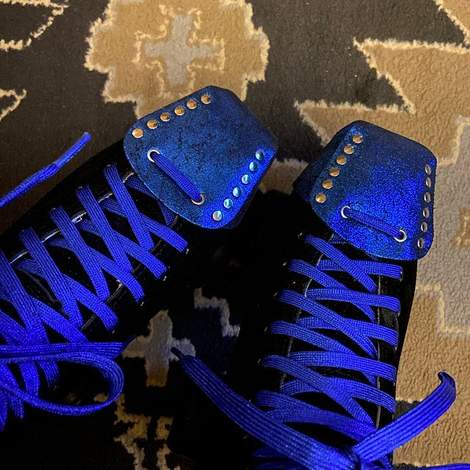 Glitter Royal Blue Toe Caps for Ballet & Dance - RollerStuff Non-Slip Shoe Protectors for Pointe Shoes, Jazz, and Ballroom Dancing
