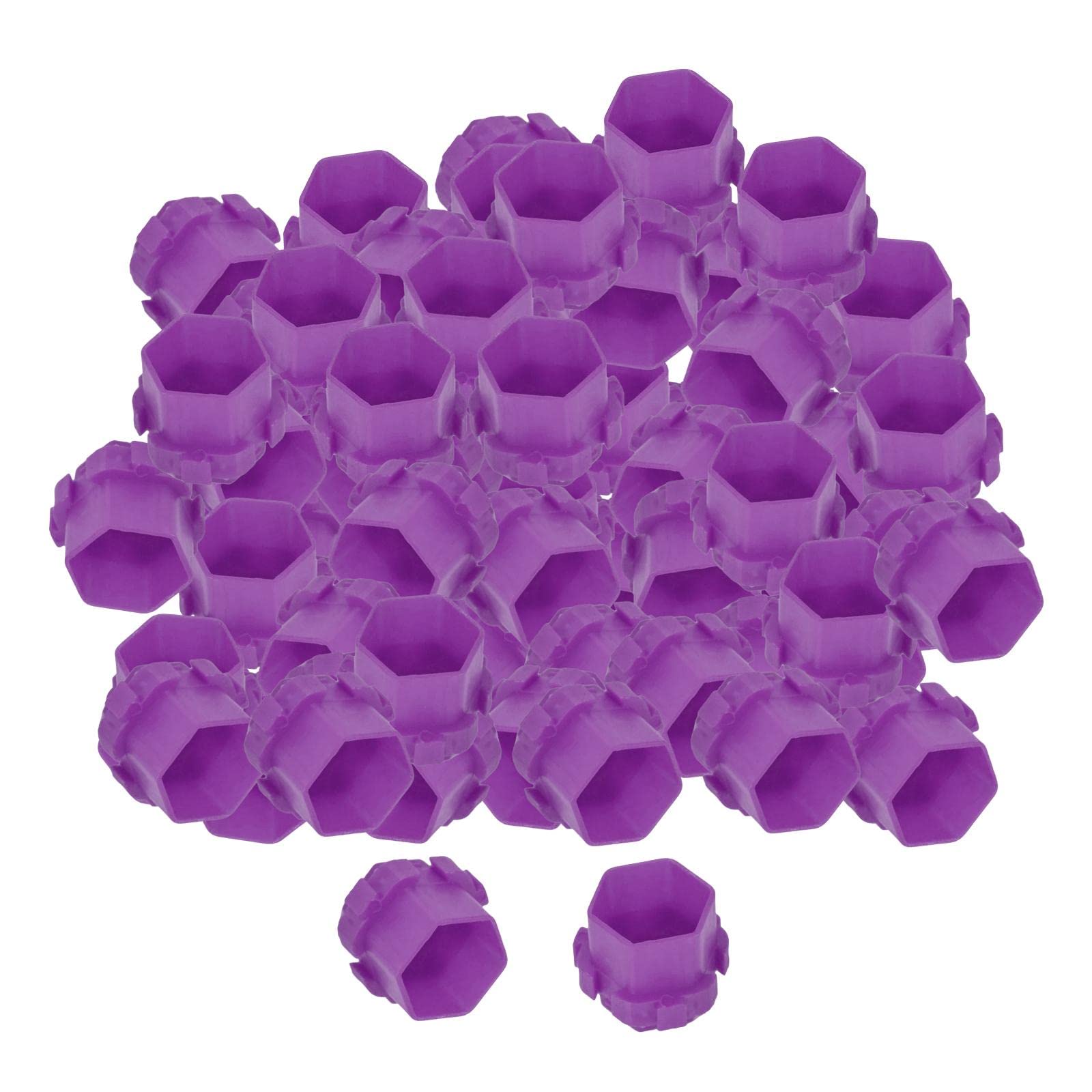 200Pcs Disposable Tattoo Ink Cups with Honeycomb Design - Purple Pigment Holder for Professional Artists | Ideal for Tattoo Studios, Permanent Makeup & Body Art