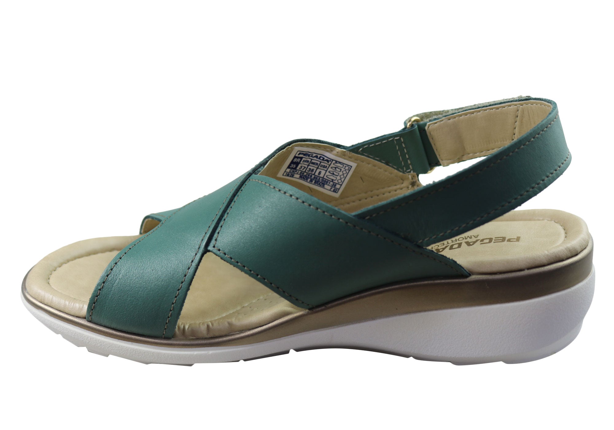 Pegada Paros Women's Comfortable Leather Sandals - Handmade in Brazil - Perfect for Beach, Vacation & Summer Outfits