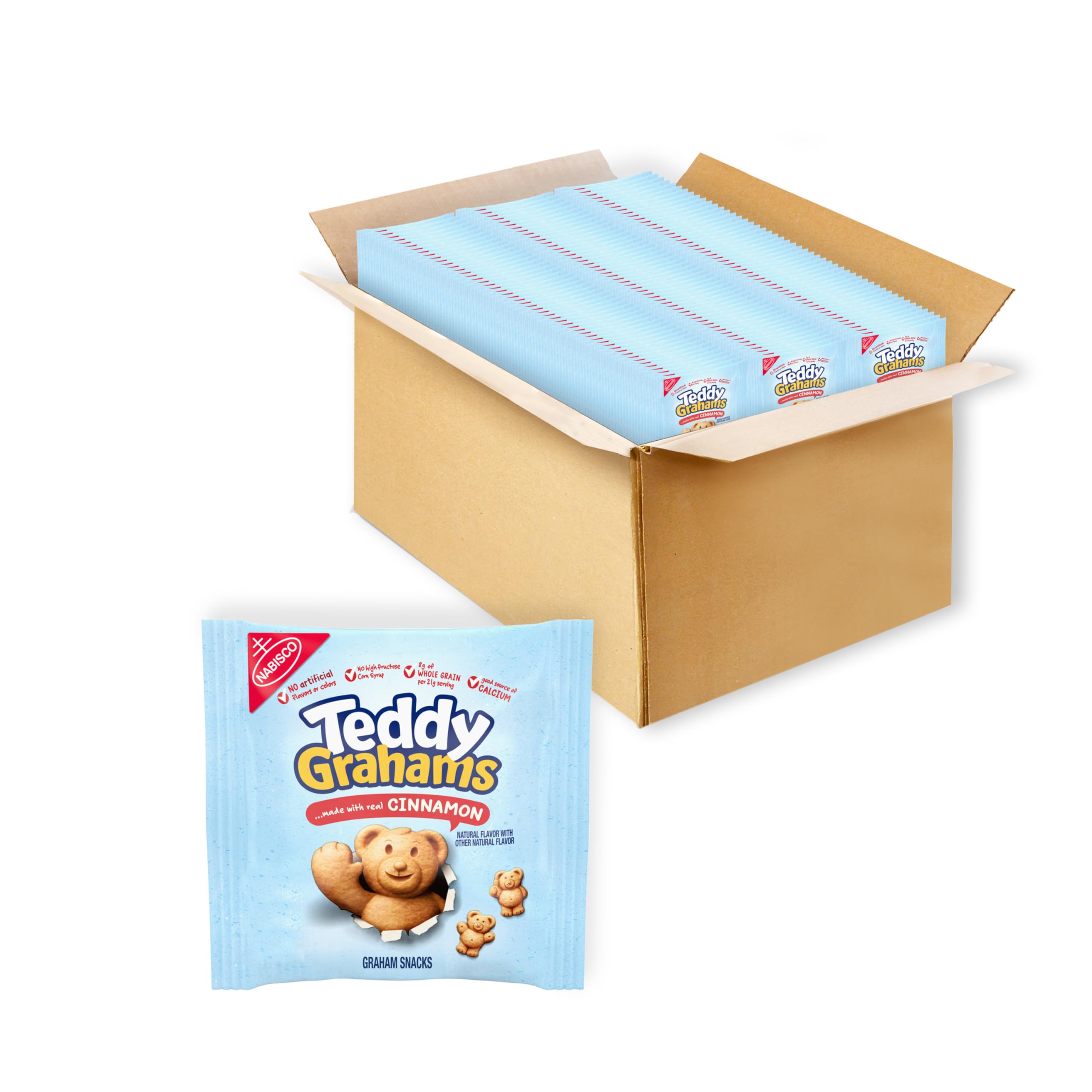 TEDDY GRAHAMS Cinnamon Graham Snacks - 150 Count (0.75 oz Each) - Healthy Kids Snack Packs for School Lunches, Birthday Parties & After-School Treats