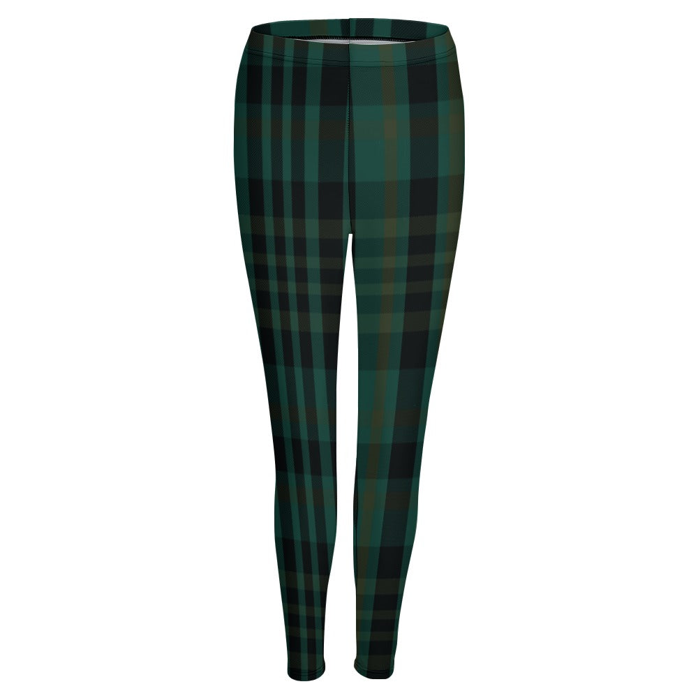 Stylish Green Plaid Leggings for Women - High Waisted Yoga Pants with Pockets - Soft Stretchy Comfortable Workout Leggings - Perfect for Yoga, Running, Gym & Casual Wear