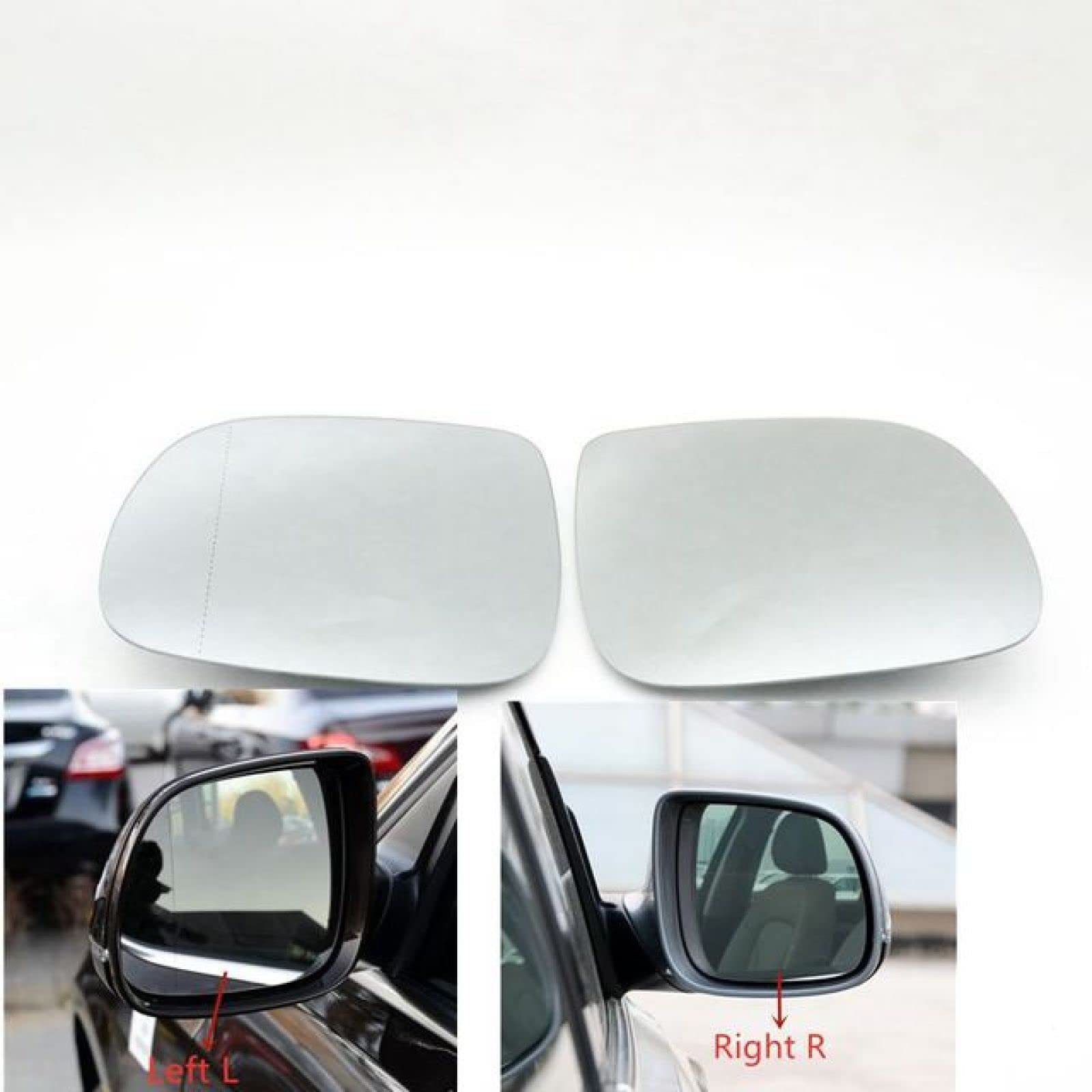 Heated Car Mirror Glass for Audi Q5 (2009-2017) & Q7 (2010-2015) - Front Side Rearview & Wing Mirror Replacement with Defrost Function - Perfect for Winter Driving & Enhanced Visibility