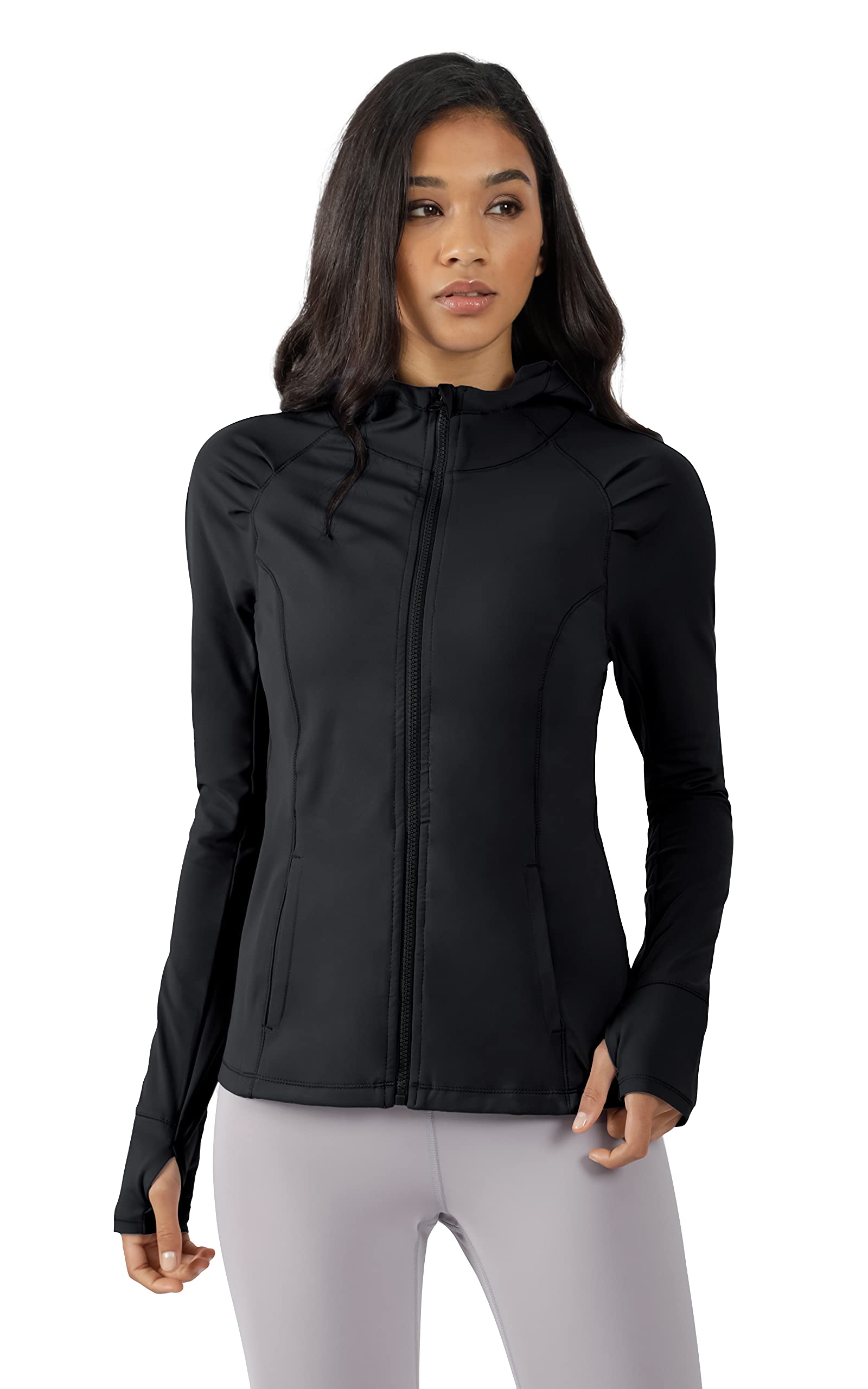 Yogalicious Women's Long Sleeve Full Zip Hoodie Jacket - Soft Fleece Pullover for Yoga, Running & Casual Wear