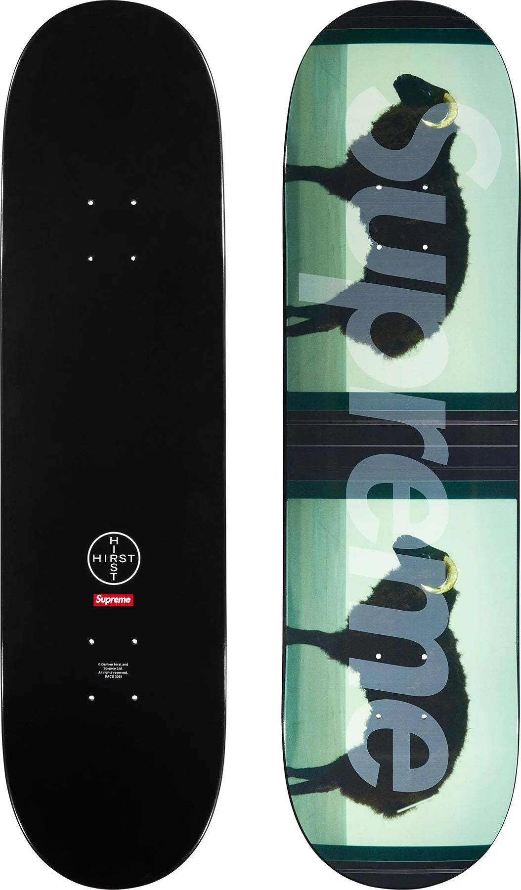 Supreme Damien Hirst Sheep Skateboard Deck - Limited Edition Collectible Art Skateboard for Skaters & Art Lovers - Perfect for Skateboarding, Wall Decor, and Art Collection Display