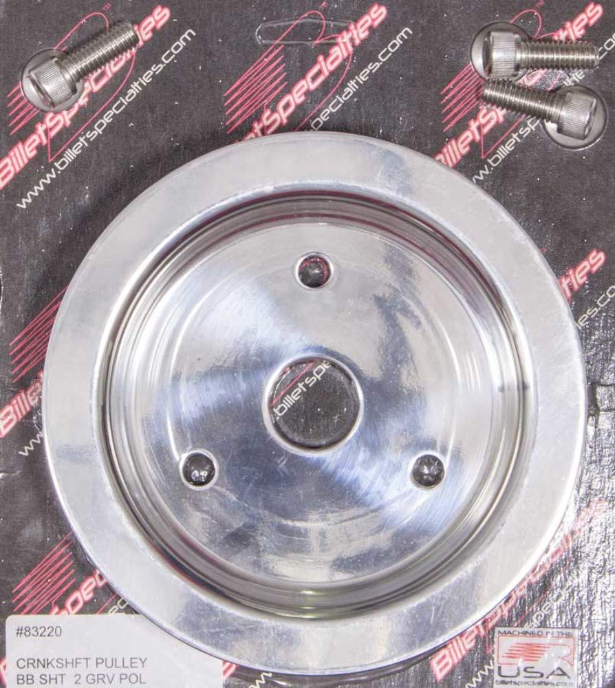 Billet Specialties 83220 Polished 2 Groove Water Pump Lower Pulley for Big Block Chevy - High Performance Engine Upgrade for Muscle Cars & Hot Rods