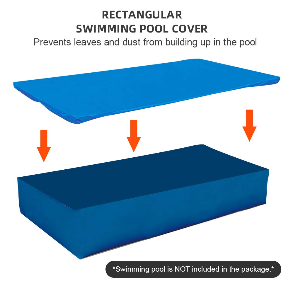 Heavy-Duty Blue Rectangular Pool Cover - Waterproof PE Material, Portable Protective Cover for Above Ground Swimming Pools - Perfect for Winter Protection, Debris Prevention & Safety