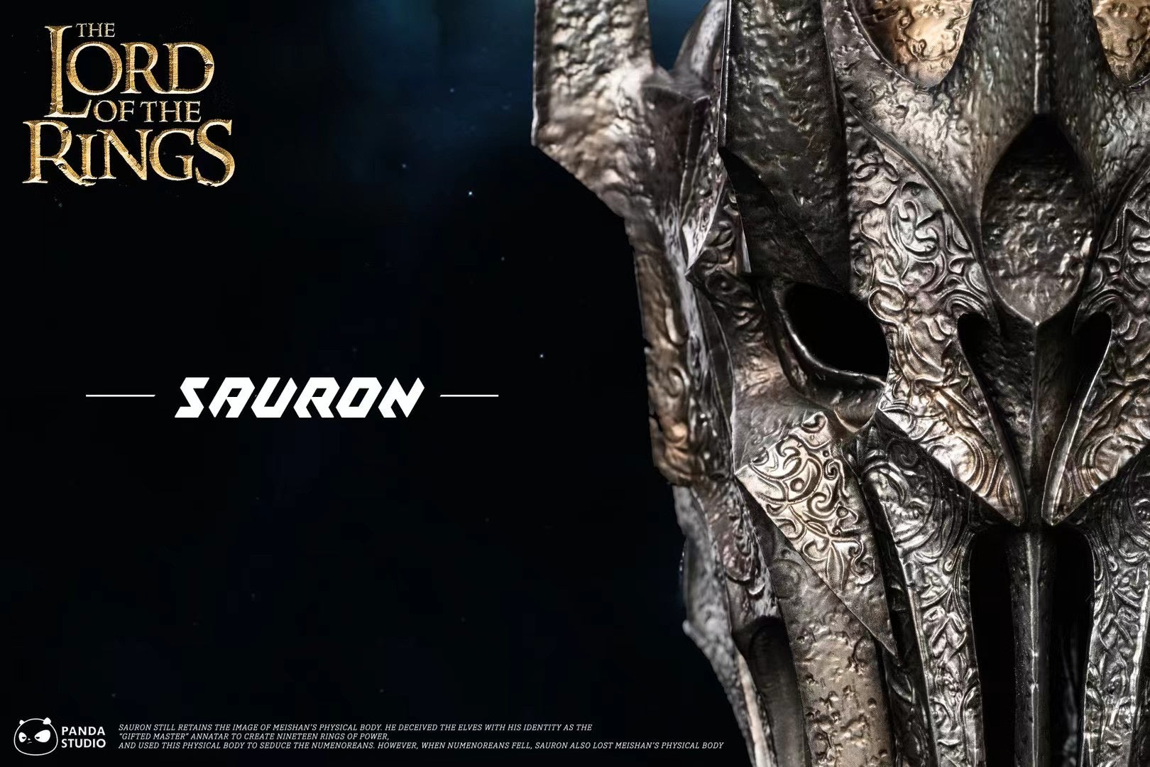 Panda Studio Helm of Sauron 1/1 Scale Replica - Lord of the Rings Collectible for Cosplay, Display & Movie Props