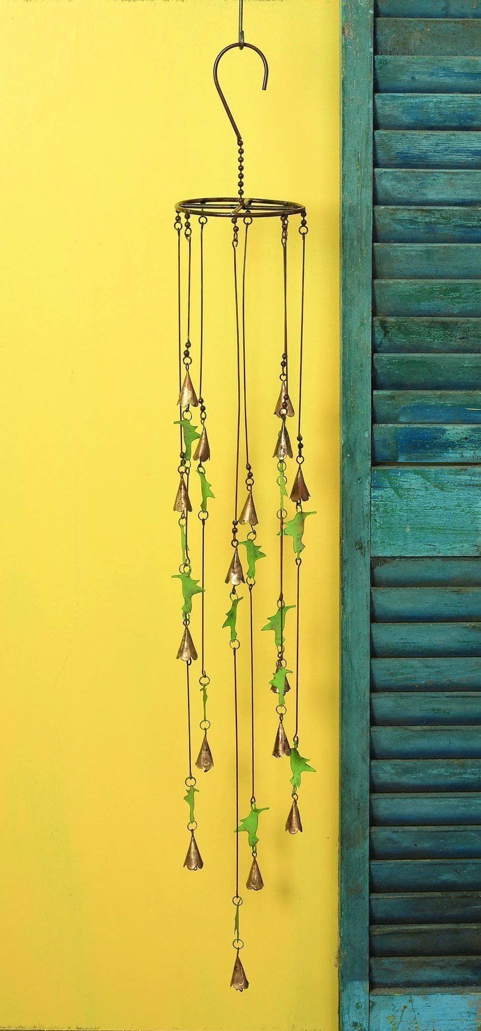 Hummingbirds with Bells Mobile Wind Chime - Handmade Garden Decor for Outdoor Patio, Porch & Backyard - Soothing Wind Chimes for Relaxation & Home Decor