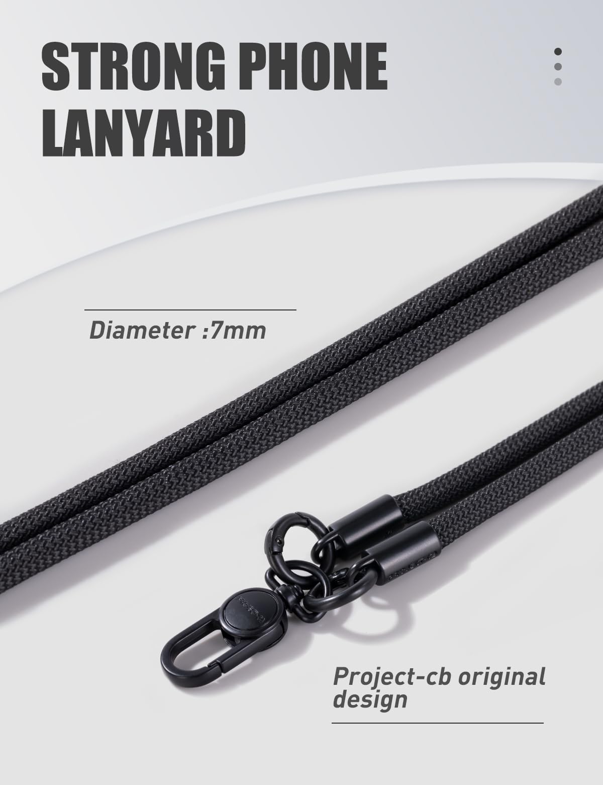 Universal Adjustable Phone Lanyard - Neck & Crossbody Strap for Phones (Black) - Perfect for Travel & Work