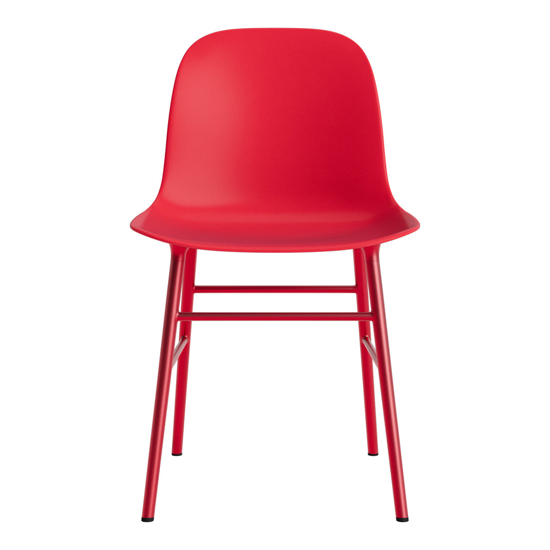 Modern Form Chair with Sturdy Metal Legs - Ergonomic Design for Home, Office & Dining Room Comfort