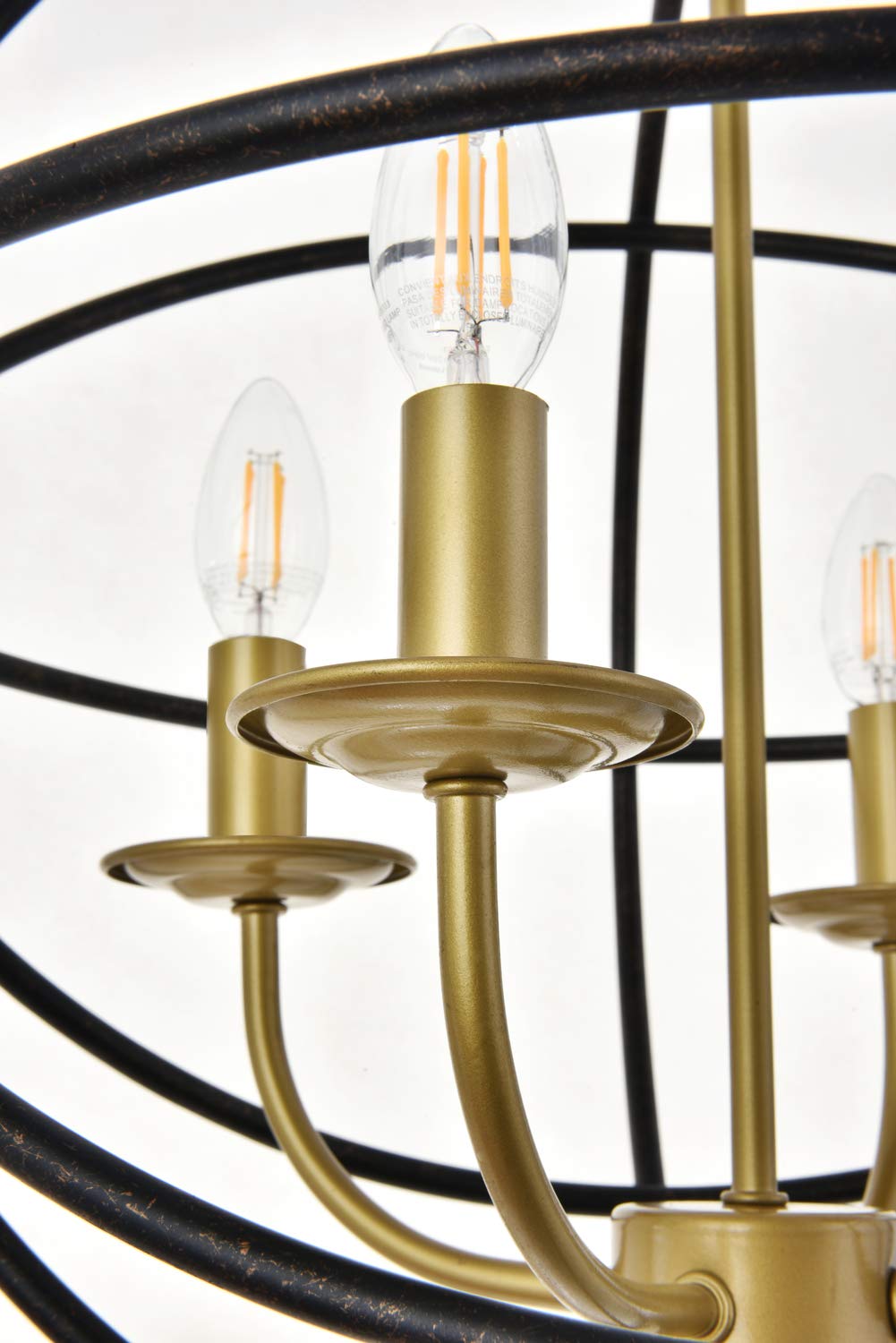Octavia 4-Light Brass and Dark Brown Pendant Light Fixture - Perfect for Dining Room, Kitchen Island, or Entryway Lighting