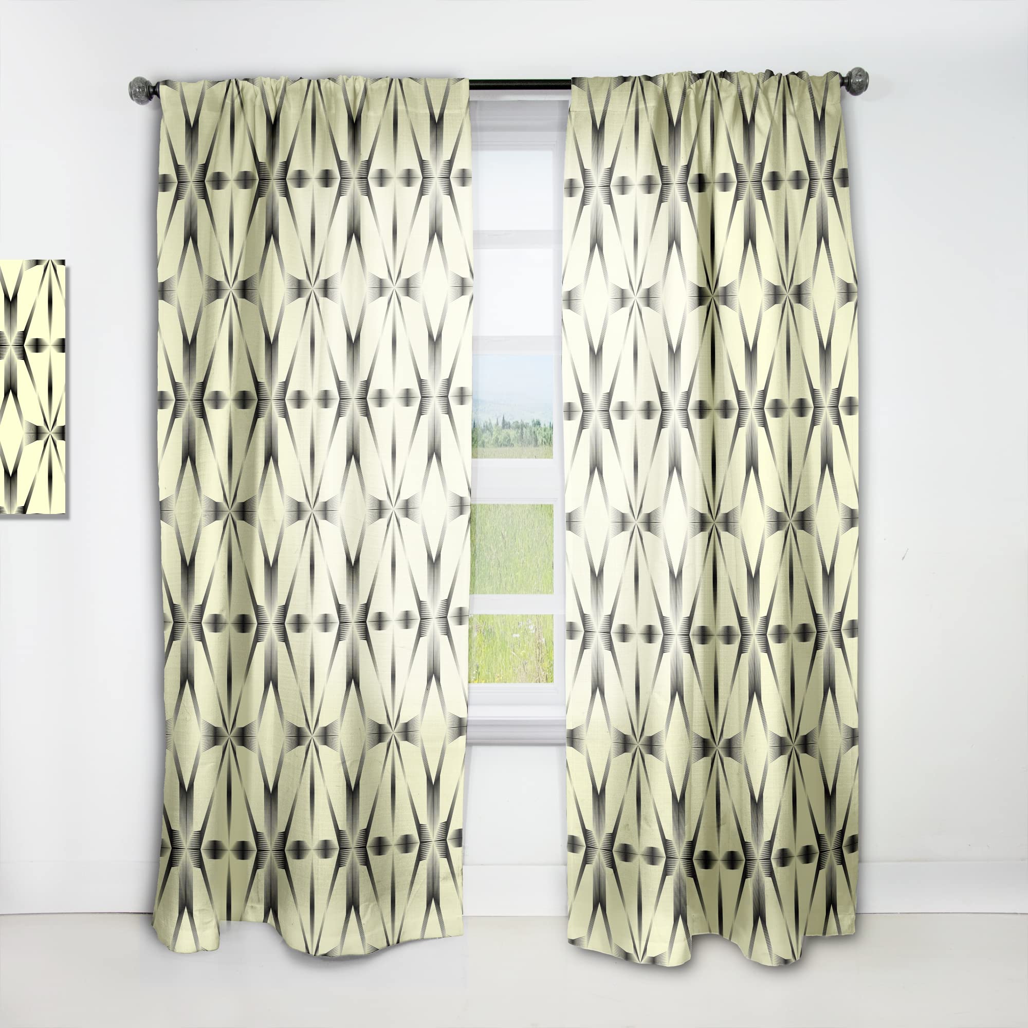 DesignQ Thermal Insulated Curtains - Oriental Flower Pattern Single Panel (52x120 inches) for Bedroom & Living Room - Elegant Home Decor & Light Blocking Window Treatments