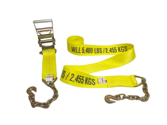 4-Pack 30-Inch Ratchet Straps with Chain Ends - Heavy Duty Tie Down Straps for Trucks, Trailers & Cargo Securing (4 x 30FT)