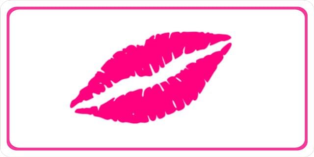 Custom Pink Lips Photo License Plate - Personalized Car Tag for Women - Perfect for Gifts, Cars, and Motorcycles