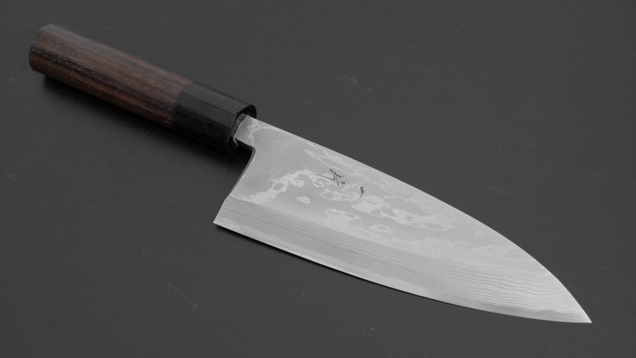 Hitohira Echizen White #2 Damascus Deba Knife 150mm - Japanese Chef Knife with Rosewood Handle - Perfect for Sushi, Filleting Fish & Precision Cutting